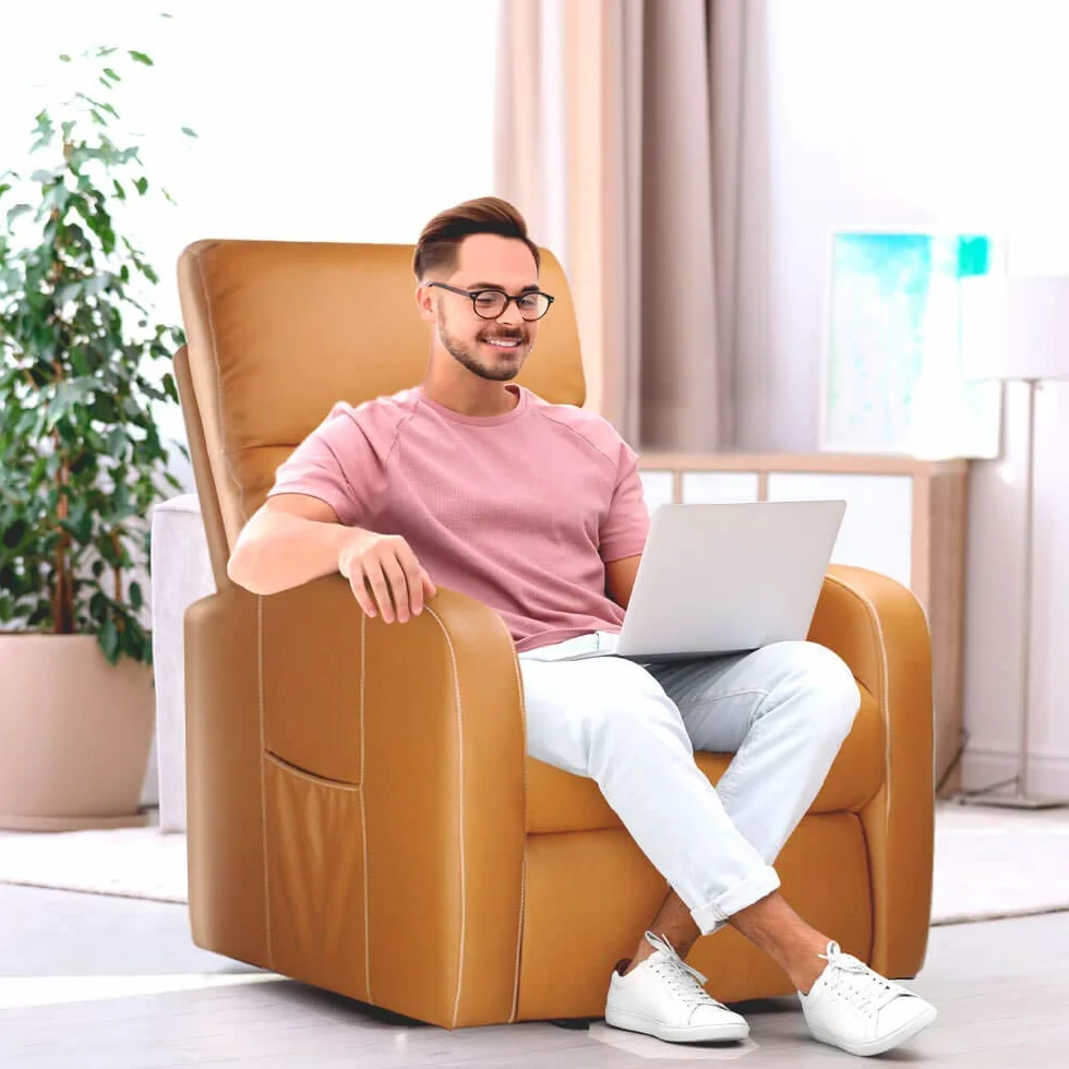 Sillón Relax Masaje Levanta Personas Camel Reclinable Elevación Automática Mando Control 5 Modos Calor Lumbar 8 Motores 4 Zonas Masaje Polipiel