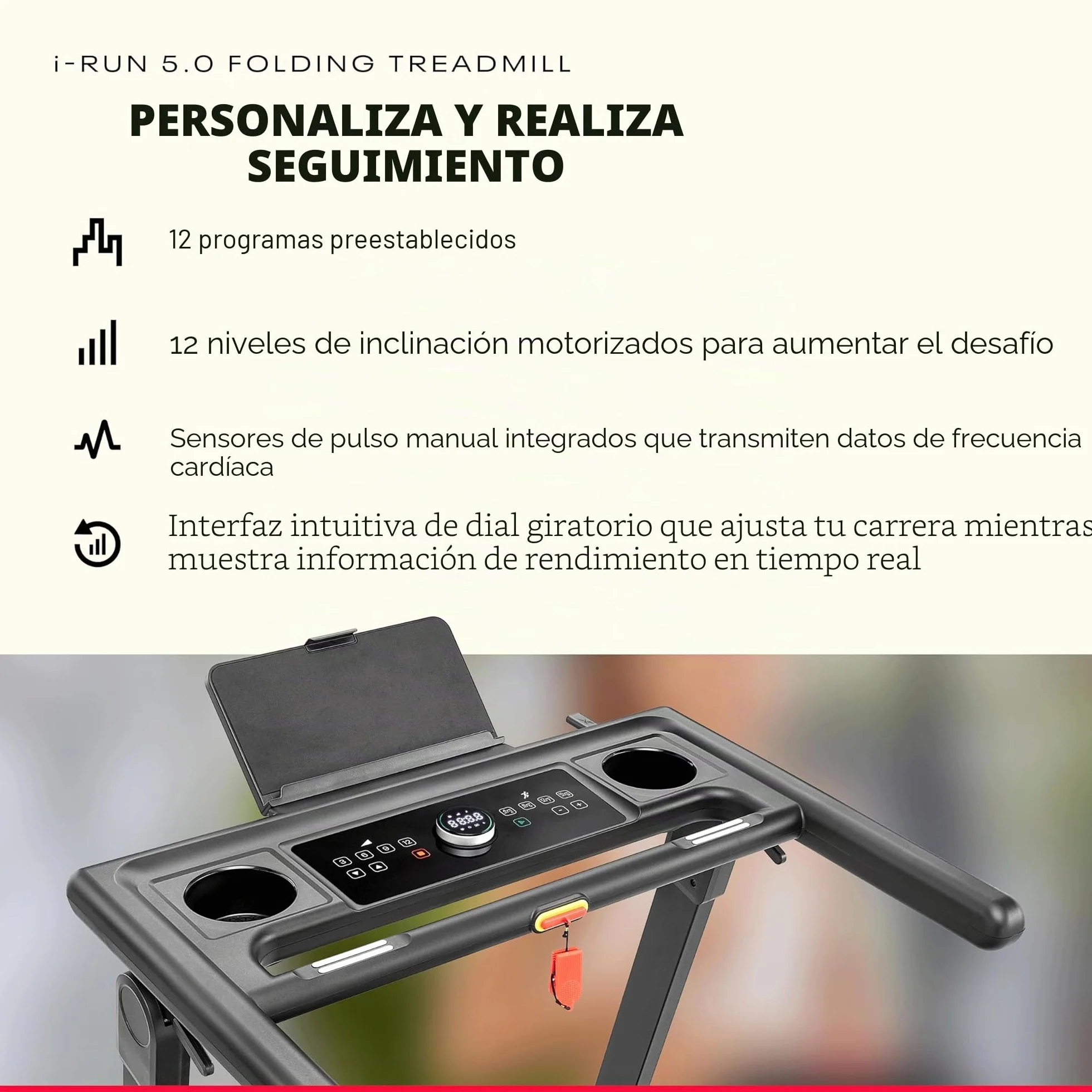 Reebok Cinta de Correr i-Run 5.0 - Kinomap, Zwift - 15km/h - 120x46cm - LCD