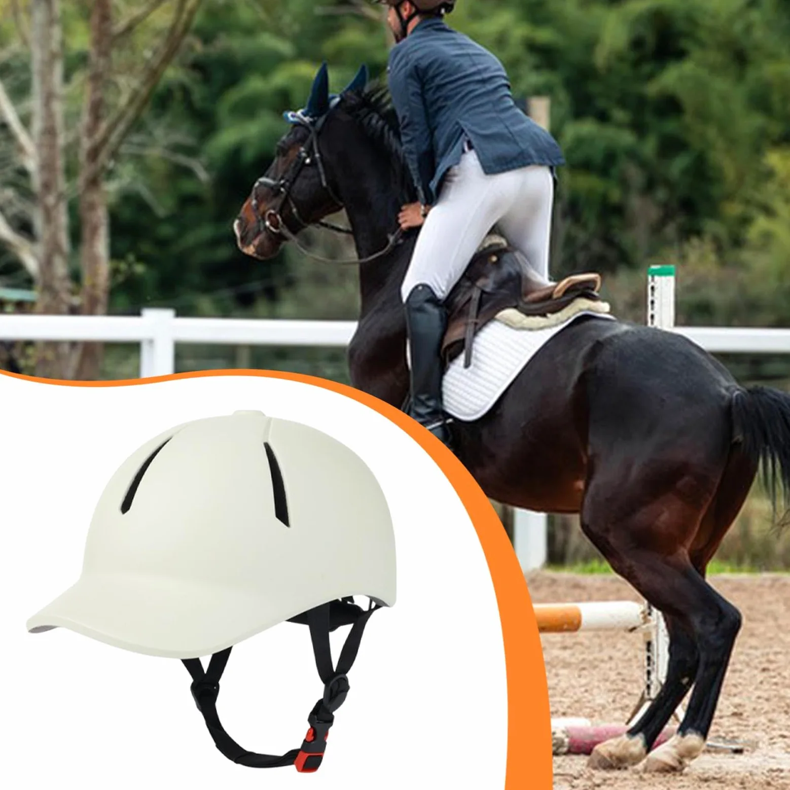 Casco Ecuestre de para Equitación con Protección Resistente y Ventilación Ajustable Fabricado en PC Adecuado para Ciclismo Senderismo y