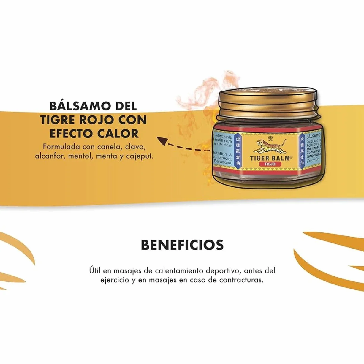 Tiger Balm Rojo Bálsamo Original para Masajes con Efecto Calor Alivio Muscular y Articular 19 g