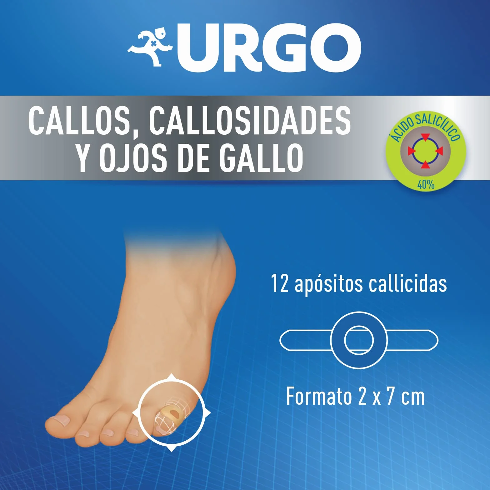 Urgo Urgocall para callos instalados y dolorosos con ácido salicílico caja 12 apósitos
