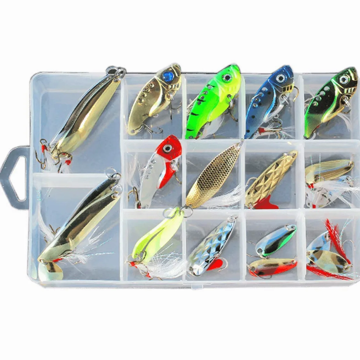 21Pcs Kits de señuelos para Pesca, LAEMALLS Cebos Artificiales de Pesca Cebo Duros/Suaves, Ojos 3D, Accesorios Cebos Articulos de Pesca para la Pesca, Trucha, Bagre, Bass, Salmón y Lucio#2