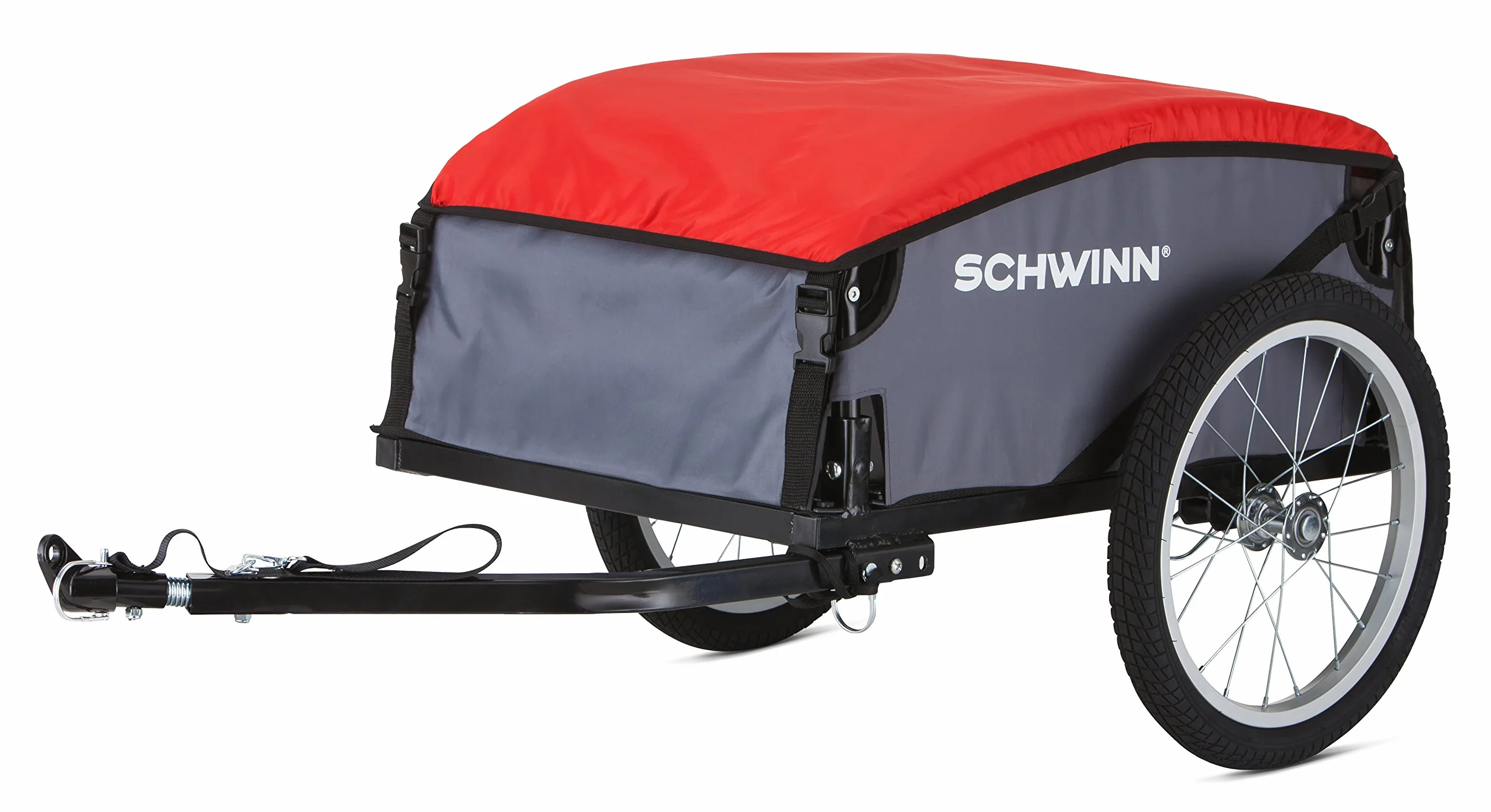 Schwinn Day Tripper - Remolque de Bicicleta de Carga, Marco Plegable, Ruedas de liberación rápida, Rojo, Amarillo
