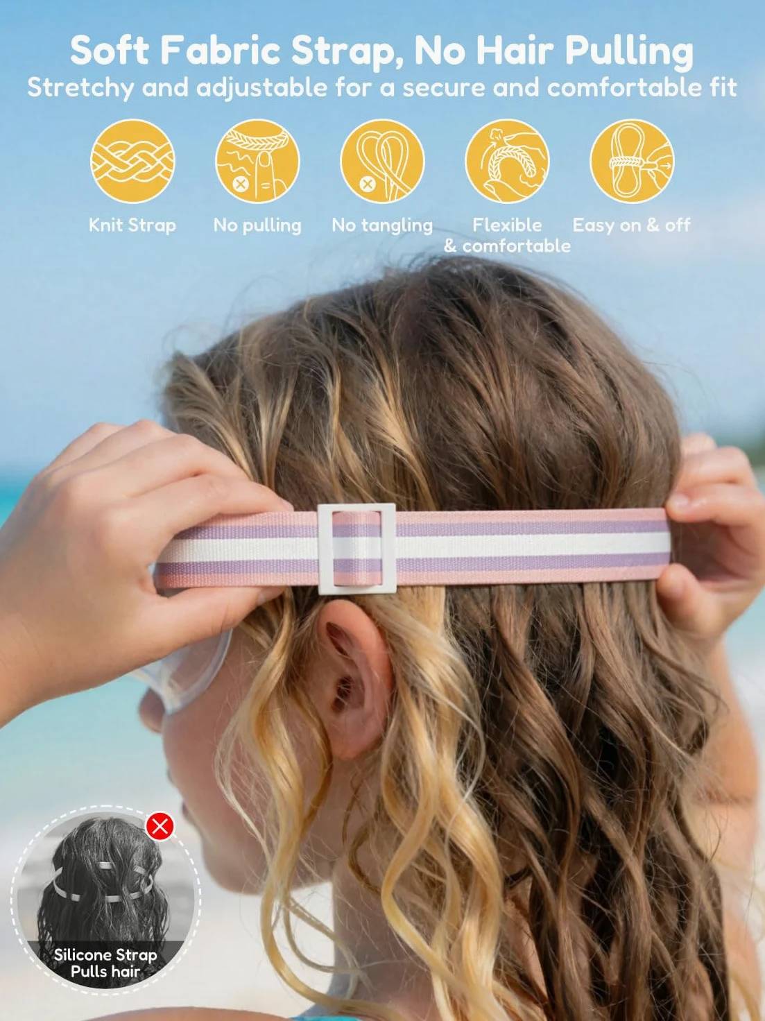 ACURE Gafas de natación para niños y niñas de 3 a 14 años, juego de máscara de esnórquel antivaho con cubierta para la nariz y correa de tela, máscara de buceo para niños en piscina para jóvenes