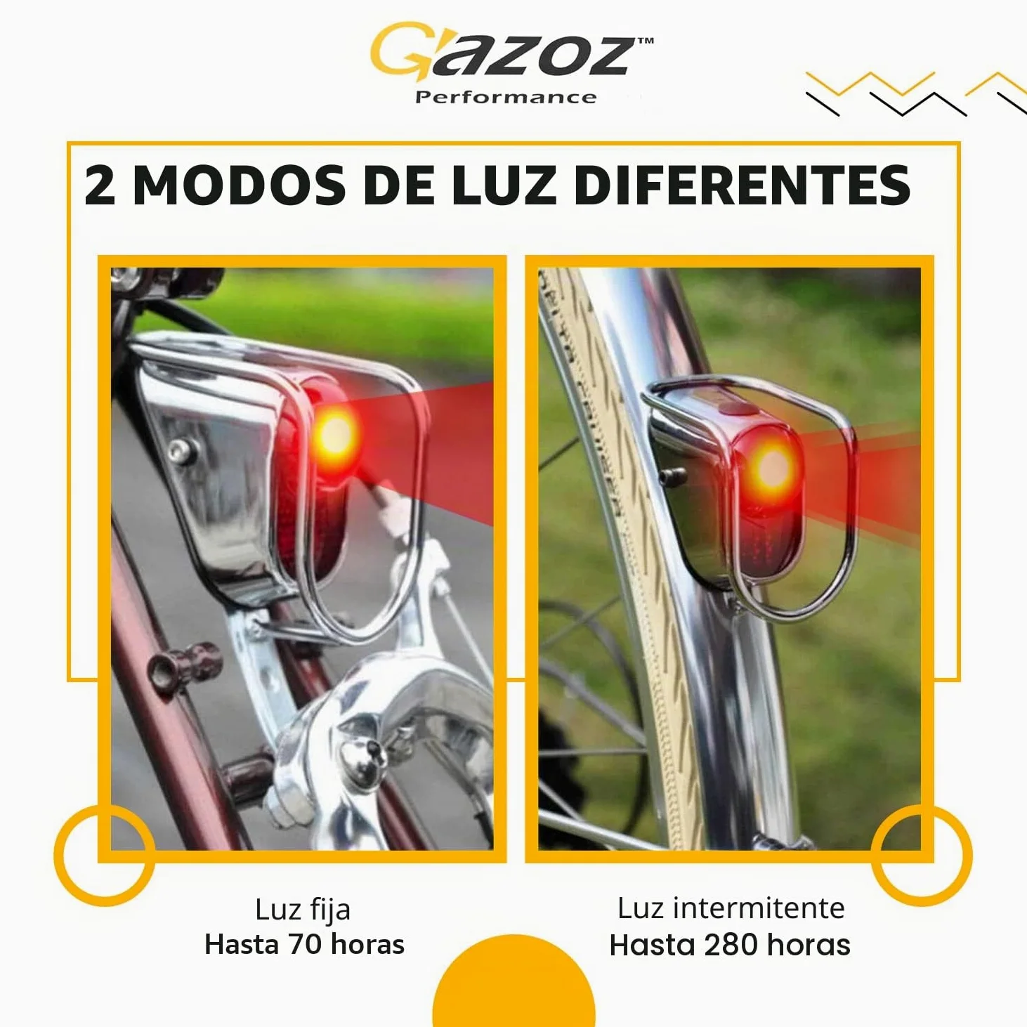 Accesorios para Bicicleta – Luces traseras LED traseras – Cromo Old School Vintage Classic Tour con Pilas (LM-002)