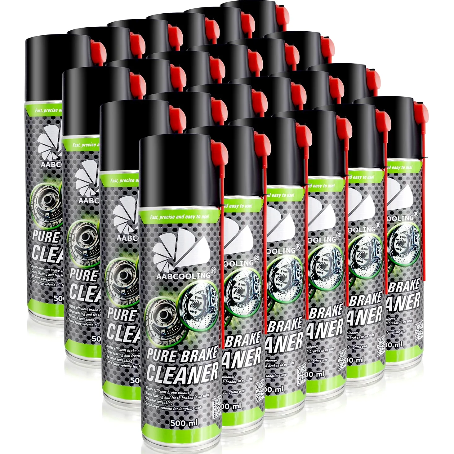 AABCOOLING Limpiador de Frenos para Bici 24x 500 ml Limpia y Desengrasa las Cadena de la Motocicleta, Desengrasar Partes de Frenos, Limpieza platos y piñones, Fácil aplicación, Evaporación rápida