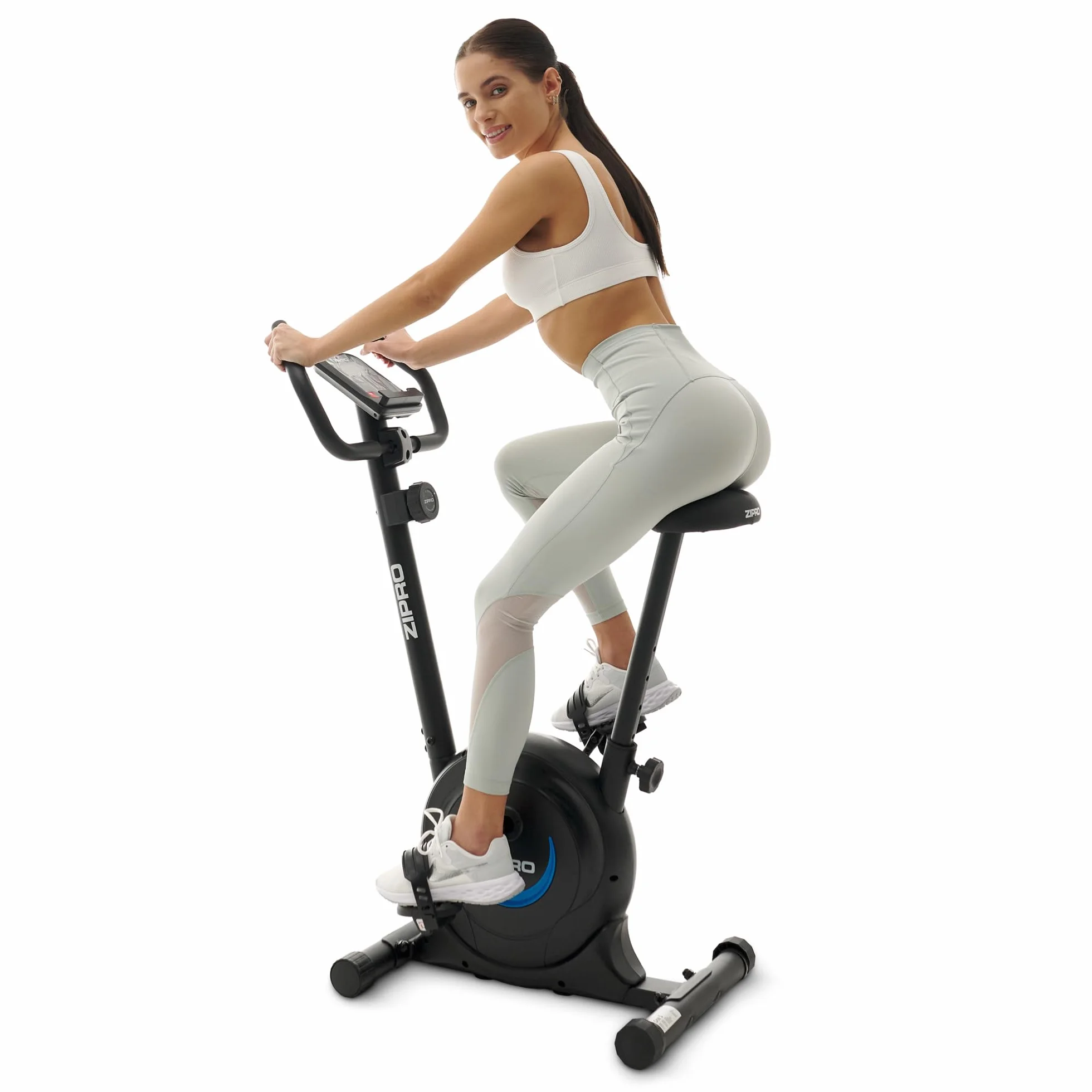 ZIPRO Bicicleta Estatica Magnetica con 8 Niveles de Resistencia, Soporte para Móvil, Monitor LCD, Sillín Confort, Bici Estatica para Cardio en Casa, Bicicletas Estaticas para Interior