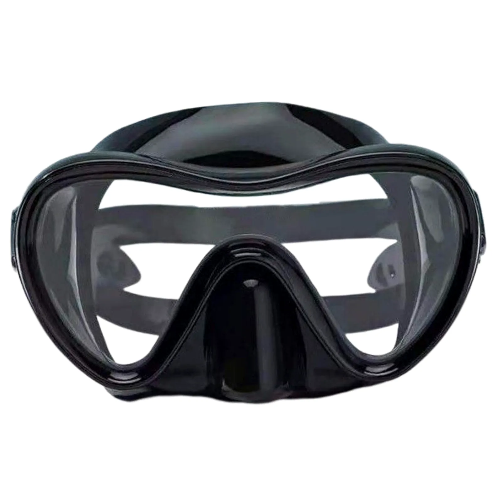 Máscara de buceo para adultos, a prueba de fugas, sin empañamiento, gafas de buceo, color negro