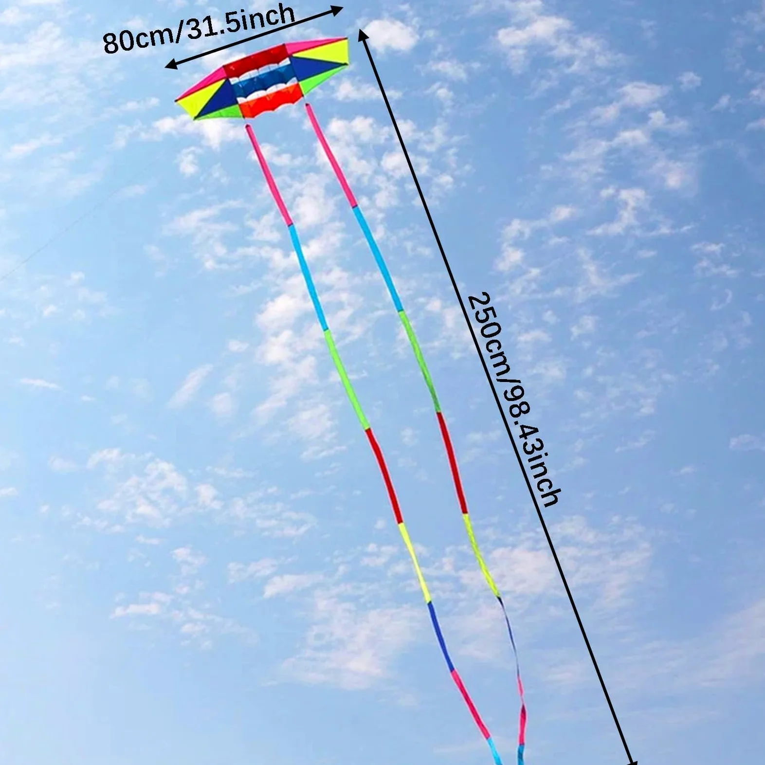 Cometa Colorida para Niños Y Adultos, Juguete Volador Grande para Jardín, Patio Trasero Y Pradera.