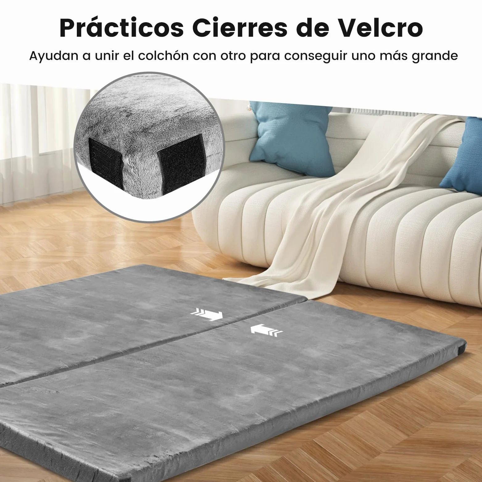 GYMAX Colchón de Espuma Viscoelástica con Bolsa de Transporte, Colchón de Aire, Colchón de Suelo Enrollable, para Camping, 183 x 62,5 x 6,5 cm