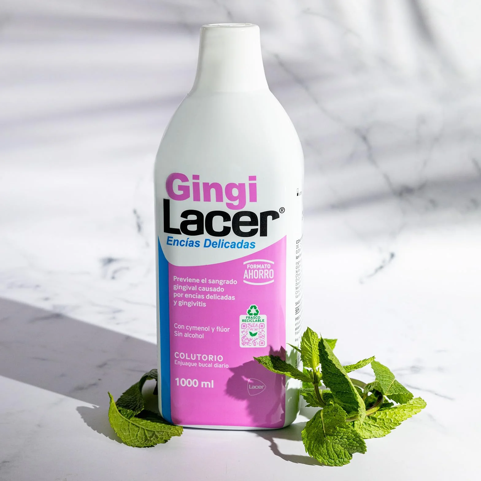 Lacer GINGI Colutorio 1000 ml Enjuague Bucal Previene Caries Placa Dental