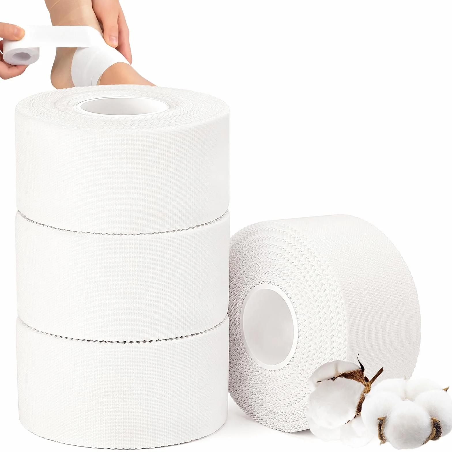 ANAMPION Cinta Adhesiva Deportiva 3,8cmx9,1M Sport Tape Hipoalergénica Rasgable Vendaje Deportivo