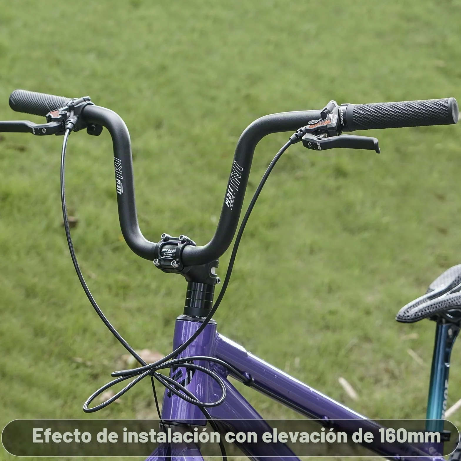 PLATT Manillar de bicicleta 25,4/31,8 * 620/780, manillar elevador de bicicleta de montaña de aleación de aluminio ligero, ideal para MTB (25,4mm-620mm, 160mm Rise)