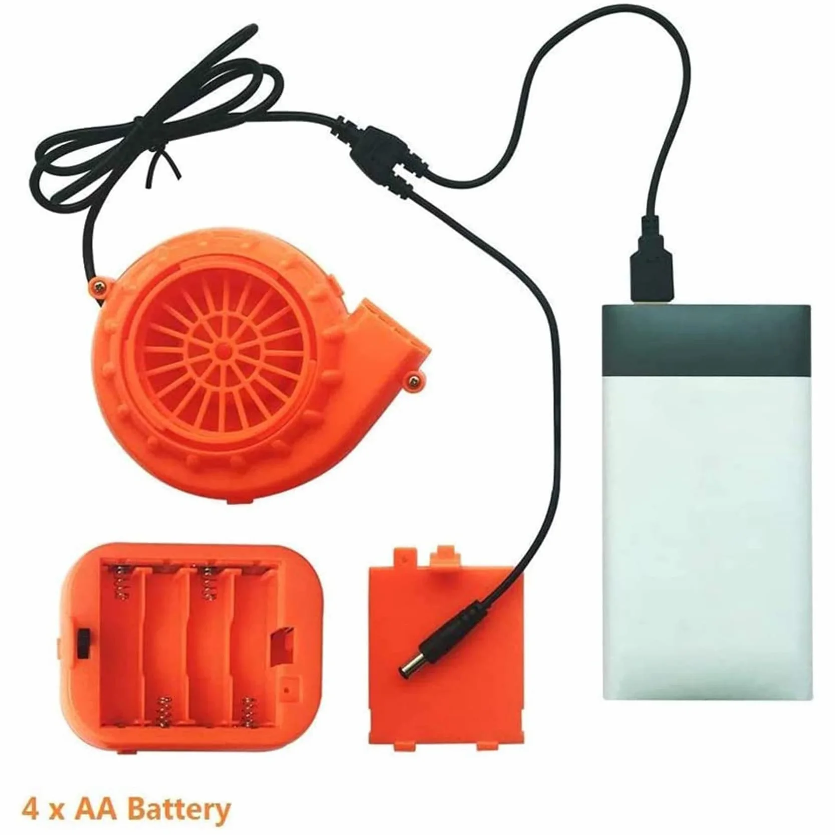 Ventilador Soplador para Disfraz de Dinosaurio o Cabeza de Mascota U de Disfraces Inflables, Naranja
