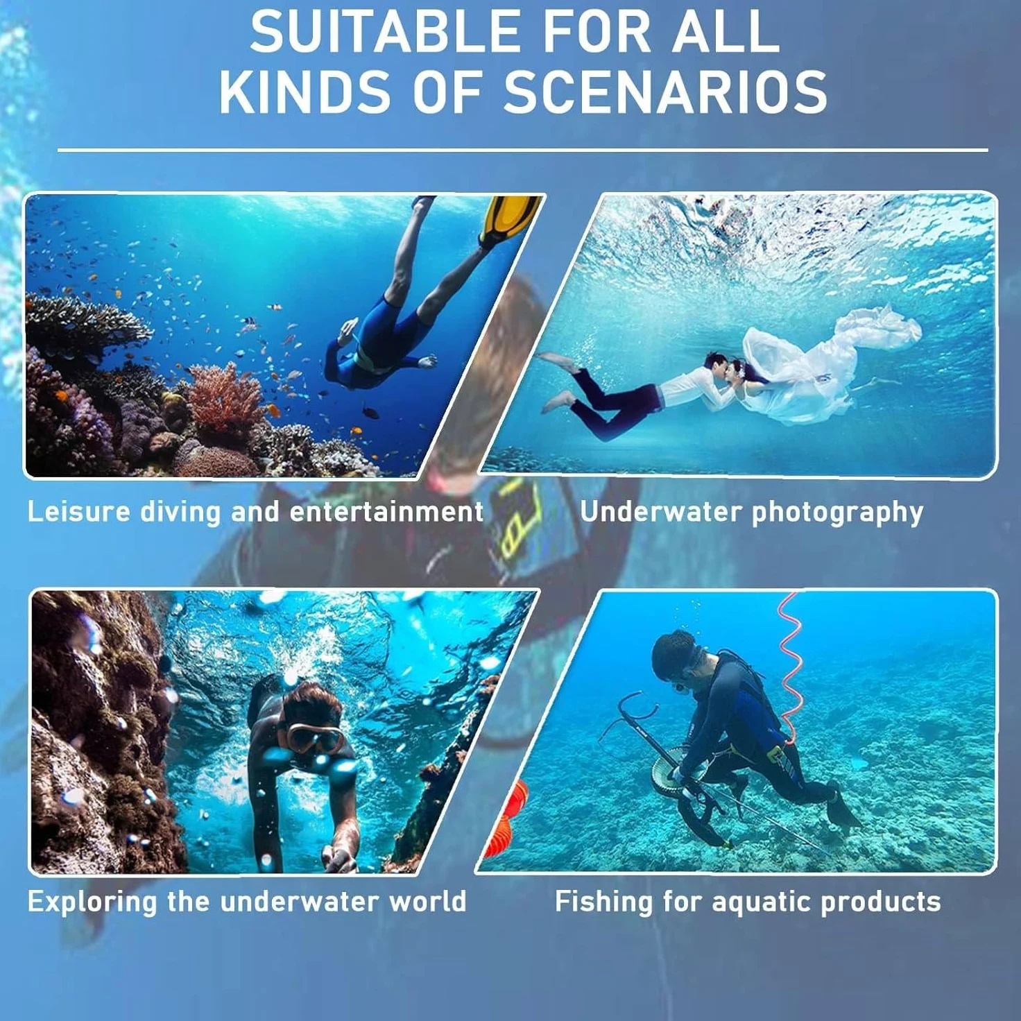 Dispositivo de buceo eléctrico, compresor de buceo respirable subacuático, refrigeración por agua circulante inalámbrica, 3 horas de resistencia, con manguera extraíble y regulador de buceo