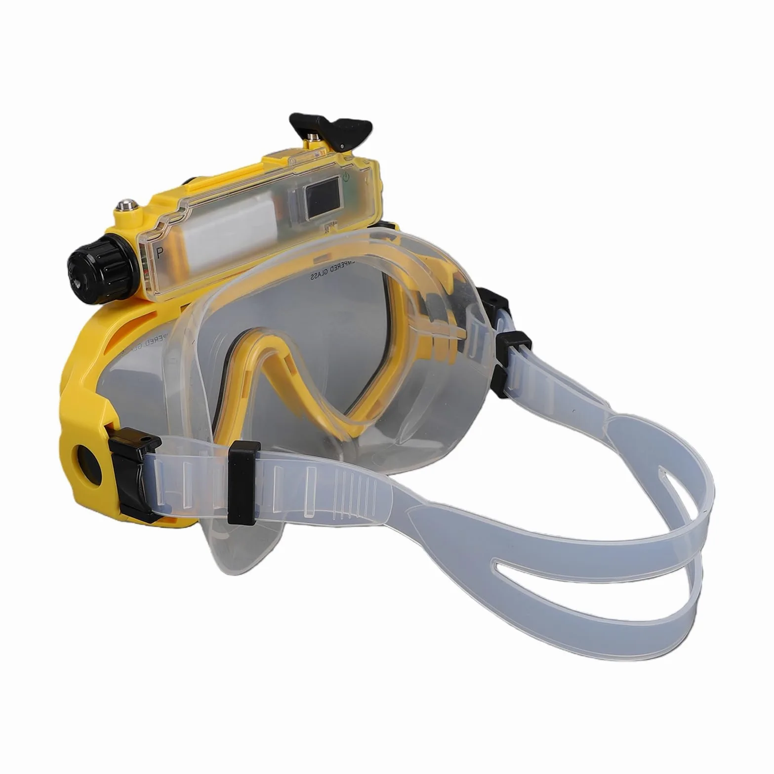 Gafas de Buceo con Cámara, 2K 50MP, 5MP CMOS | Pantalla a color, estabilización electrónica, gran angular de 100°, resistente al agua hasta 15 m, para snorkel y apnea