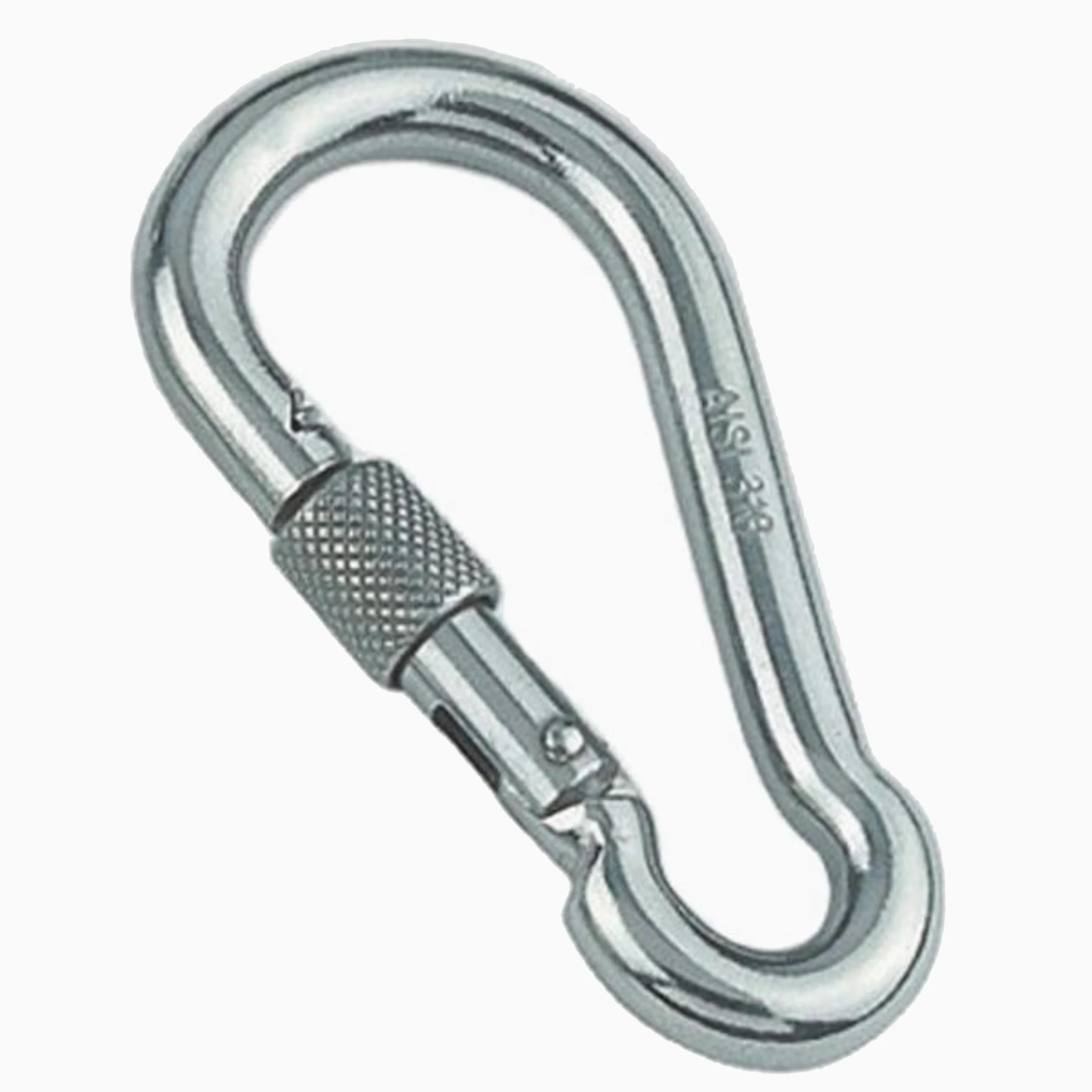 Mosquetón de acero inoxidable 13 x 160 con tuerca de seguridad, 2 unidades, mosquetón de rosca de acero inoxidable A4 – AISI 316 – inoxidable