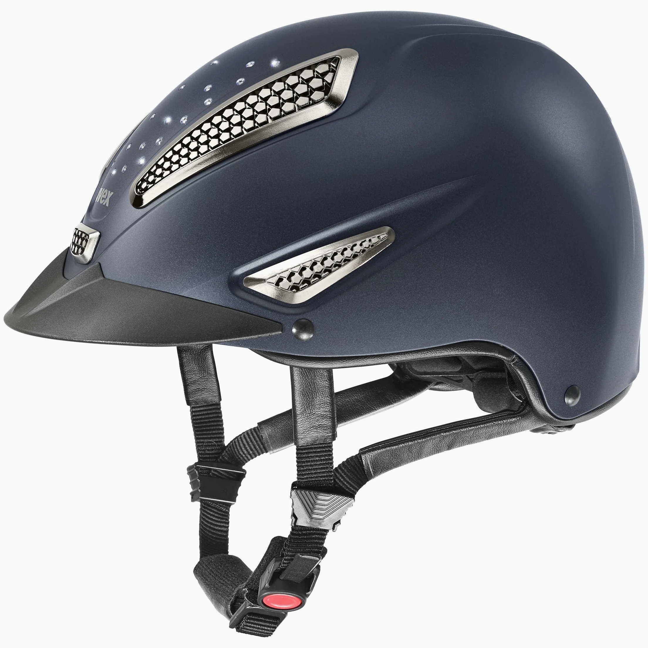 uvex perfexxion II grace, casco de equitación robusto unisex, ajuste de talla individualizado, ventilación óptima, navy matt, 55-58 cm