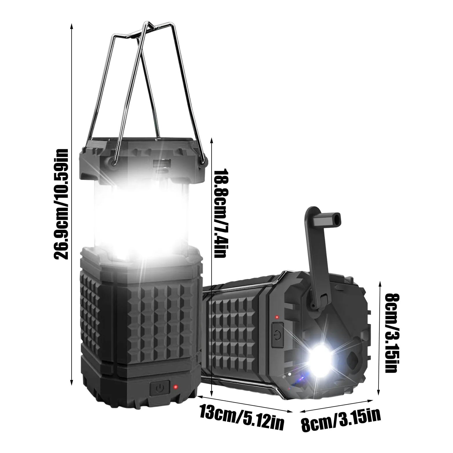 Linterna Solar de Camping Linterna de Camping Plegable y Impermeable | Linterna Solar con Carga USB para Camping, Pesca, Senderismo, Playa, Reparaciones del Coche, Jardín, Patio
