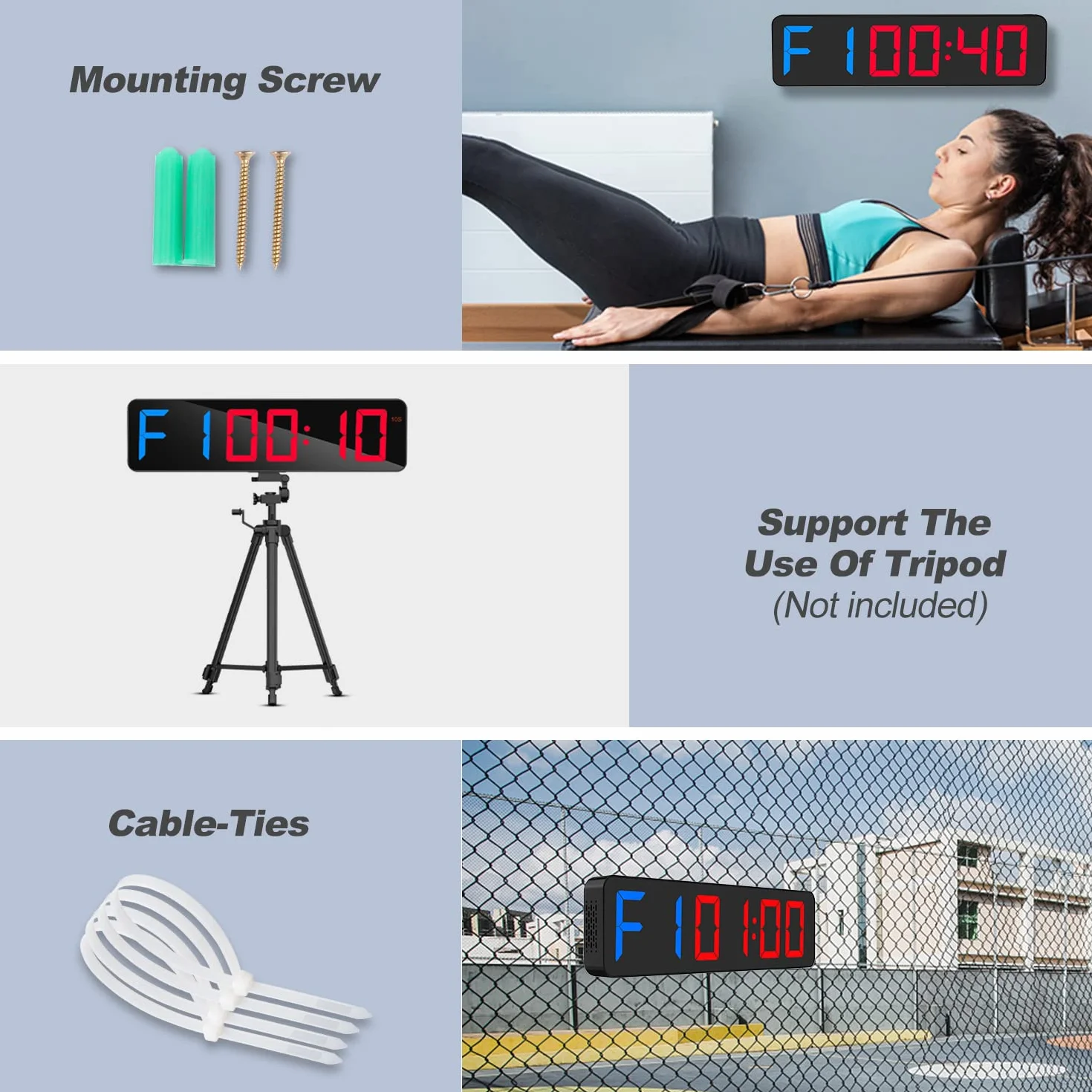 ANJANK Temporizador de Gimnasio Reloj de Pared Digital LED Grande de 15'', Timer de Intervalo con Cronómetro,Cuenta Regresiva/Ascendente,Volumen Ajustable,Timer de Entrenamiento con Control Remoto