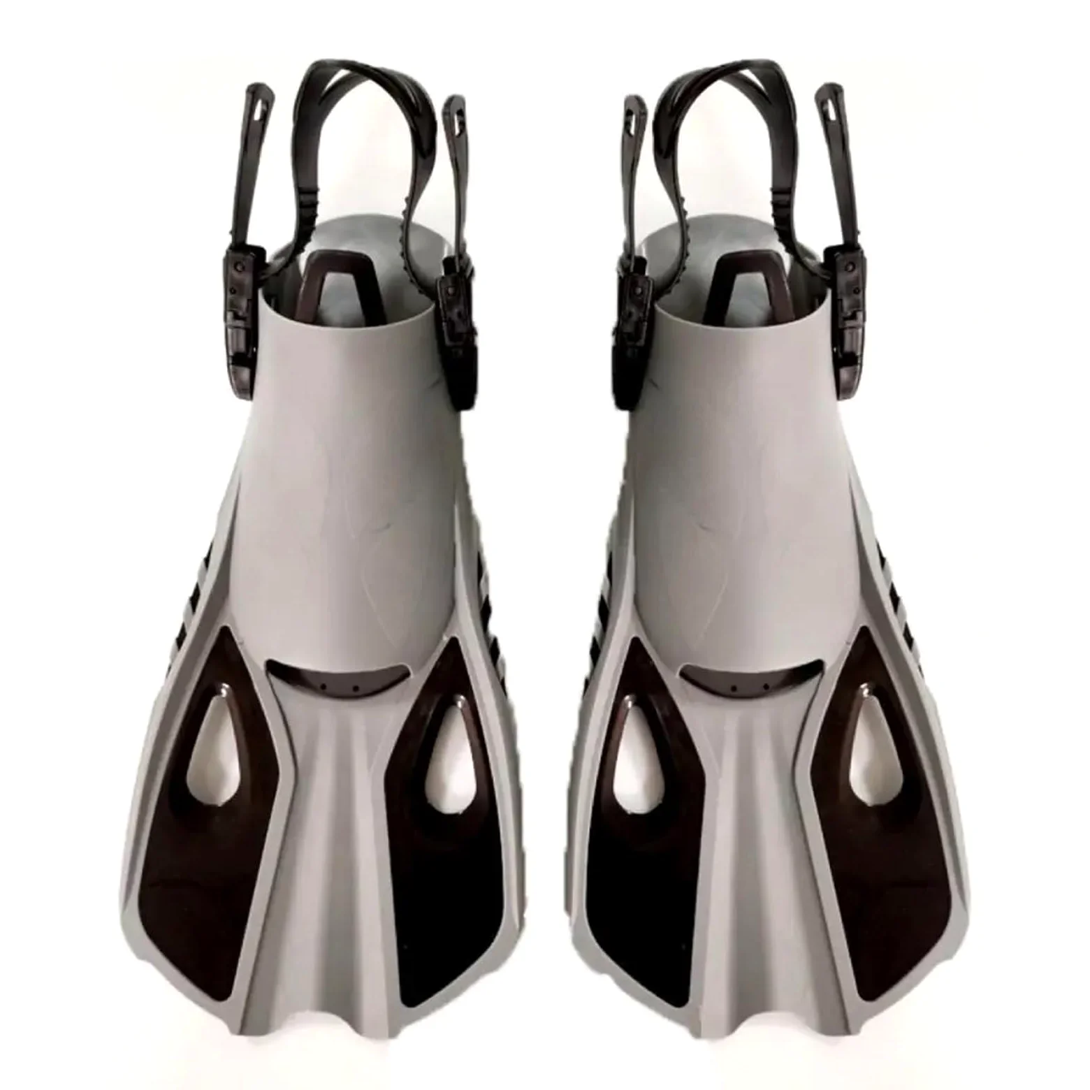 Aletas de Entrenamiento Aletas de Snorkel natación Zapatos Buceo Cortos Ranas Pato Ajustables Silicona Tamaño Viaje Talón Abierto Adulto para Entrenamiento Acuático