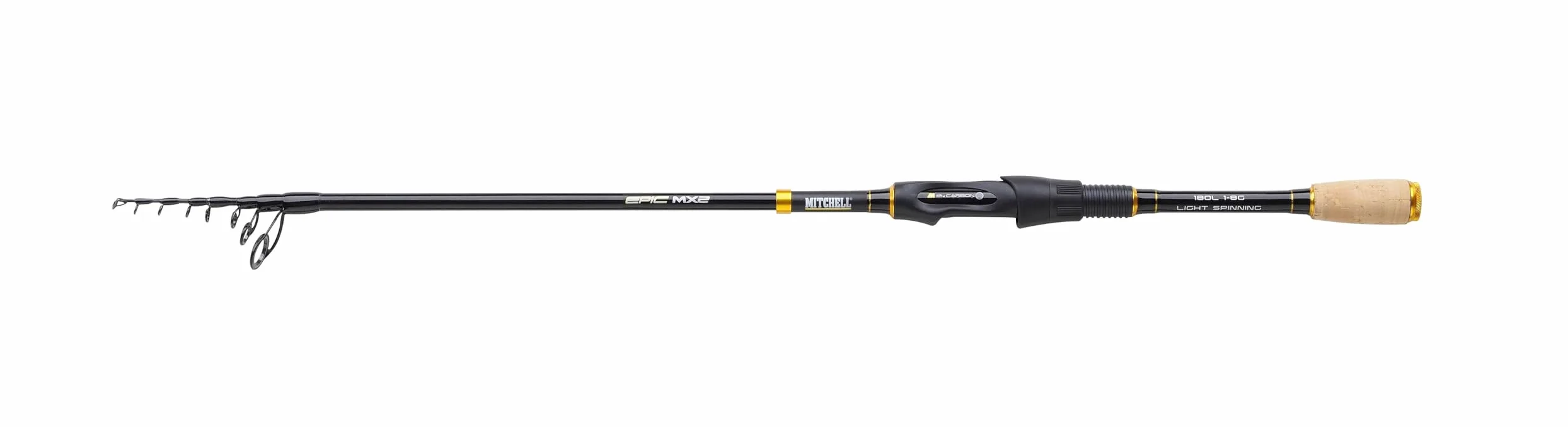 Mitchell Epic MX2 Tele Spinning Caña de Pescar, de Pescar telescópica de Carbono para Agua Dulce y Pesca de Depredadores, Ligera de Viaje para Lucio, Perca, Trucha | Varios tamaños