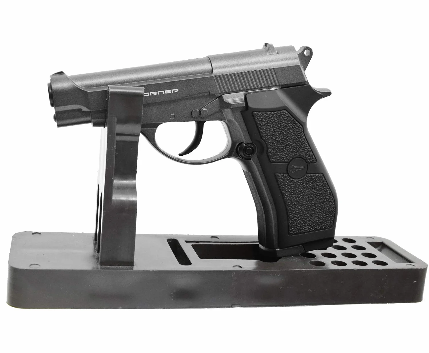 BORNER M84 Modelo Full Metal | Pack Pistola de balines metálica (perdigones: Bolas BB's de Acero). Arma de Aire comprimido (CO2) semiautomática Calibre 4,5mm (Tipo Beretta M84FS) - 2,55 Julios.