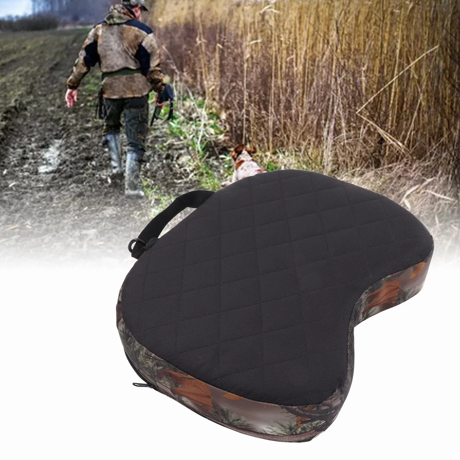 Asiento de Camping de Caza, Cojín de Asiento Portátil con Asa, Almohadilla Acolchada de Espuma Impermeable para Sentarse Al Aire Libre para Picnic, Caza