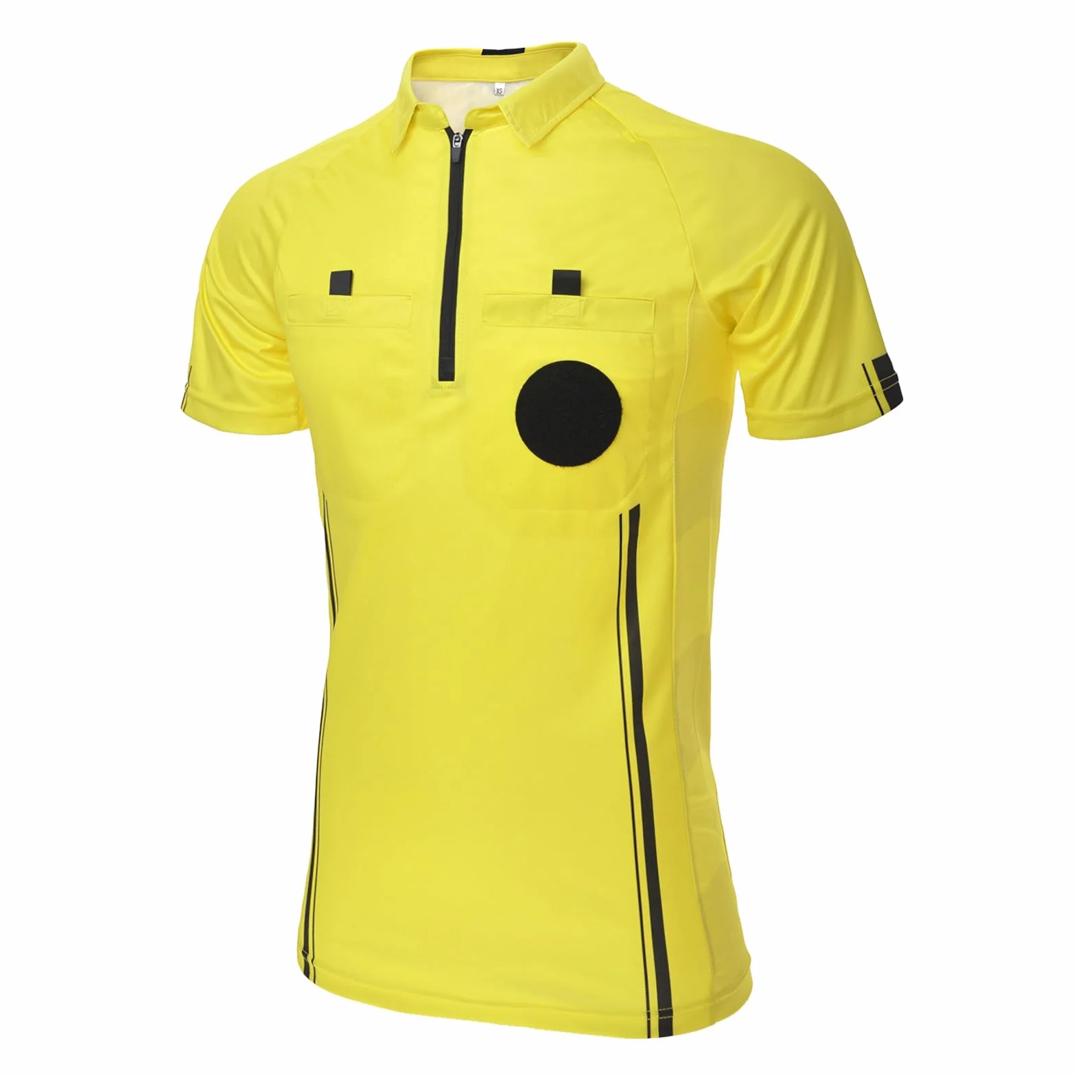 TopTie Camiseta Manga Corta Camisetas árbitro Disfraz Deporte Ropa Camisetas fútbol Polo T-Shirts con Dos bosillos Cremallera 1/4