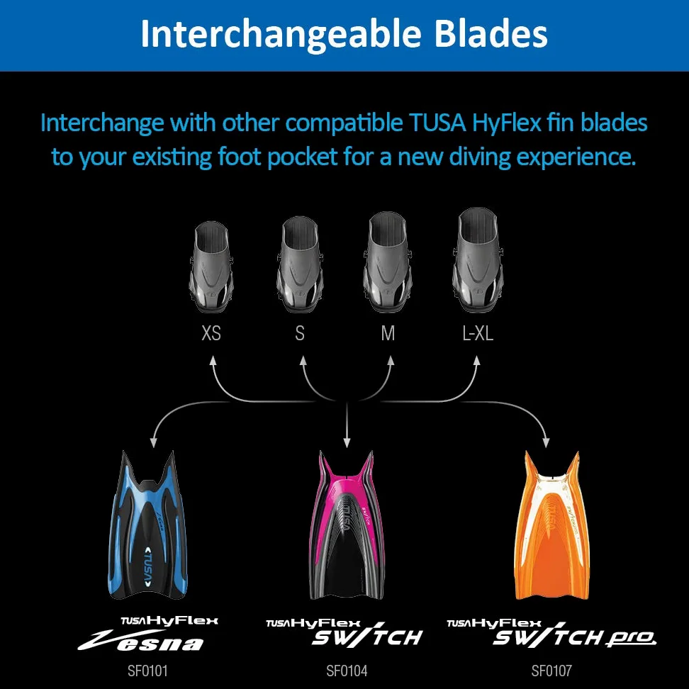 TUSA SF-0111 Hyflex Zoom - Aletas de buceo, talla XS, color blanco y blanco