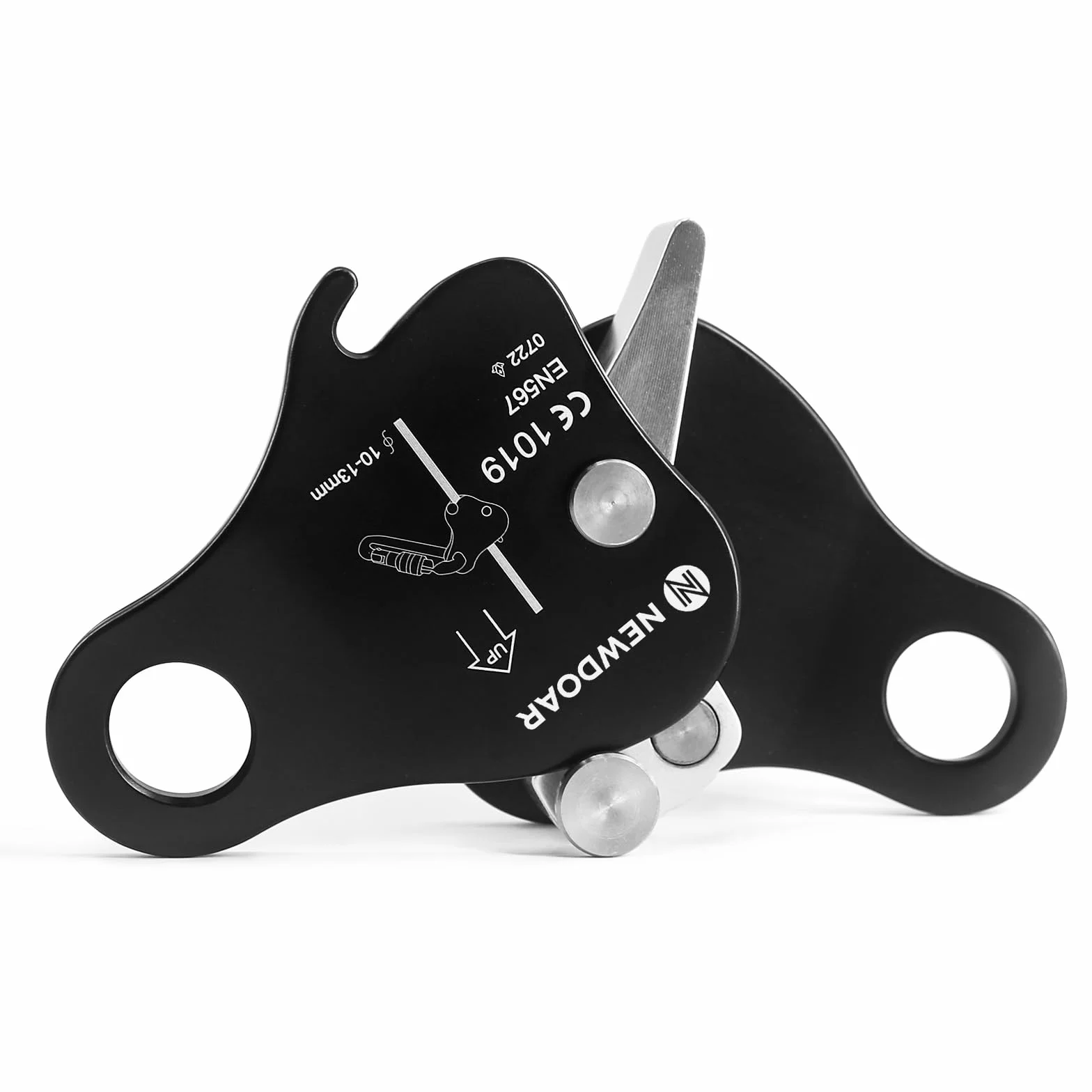 NewDoar Ascensor de agarre de cuerda 12KN ajustador elevación cuerdas 10-13mm rescate escalada roca Negro