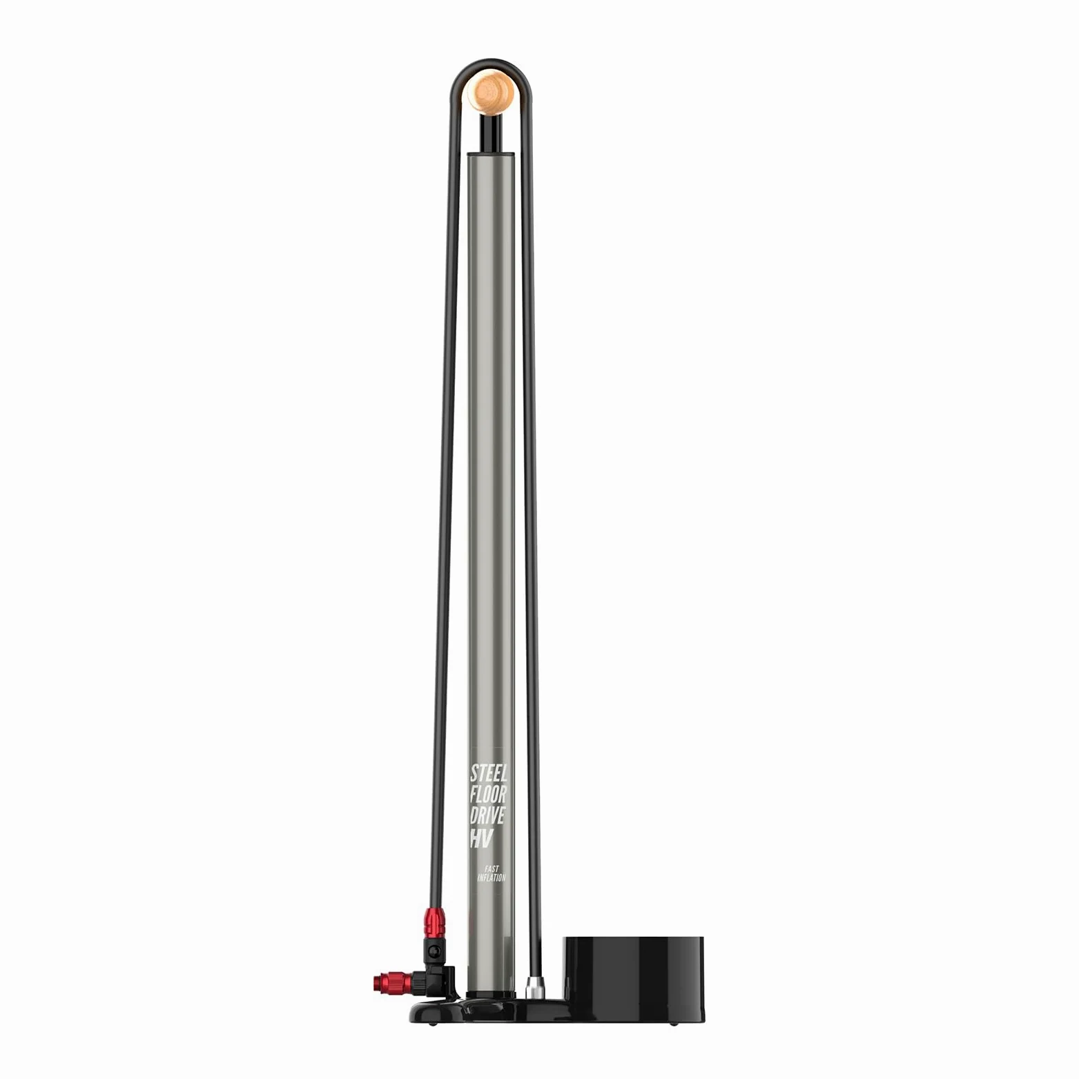 LEZYNE Bomba de suelo de acero HV 3.5 de alto volumen para bicicleta con indicador analógico preciso de 3.5 pulgadas, bomba de aire duradera de 100 PSI para bicicletas de montaña/grava, portabrocas
