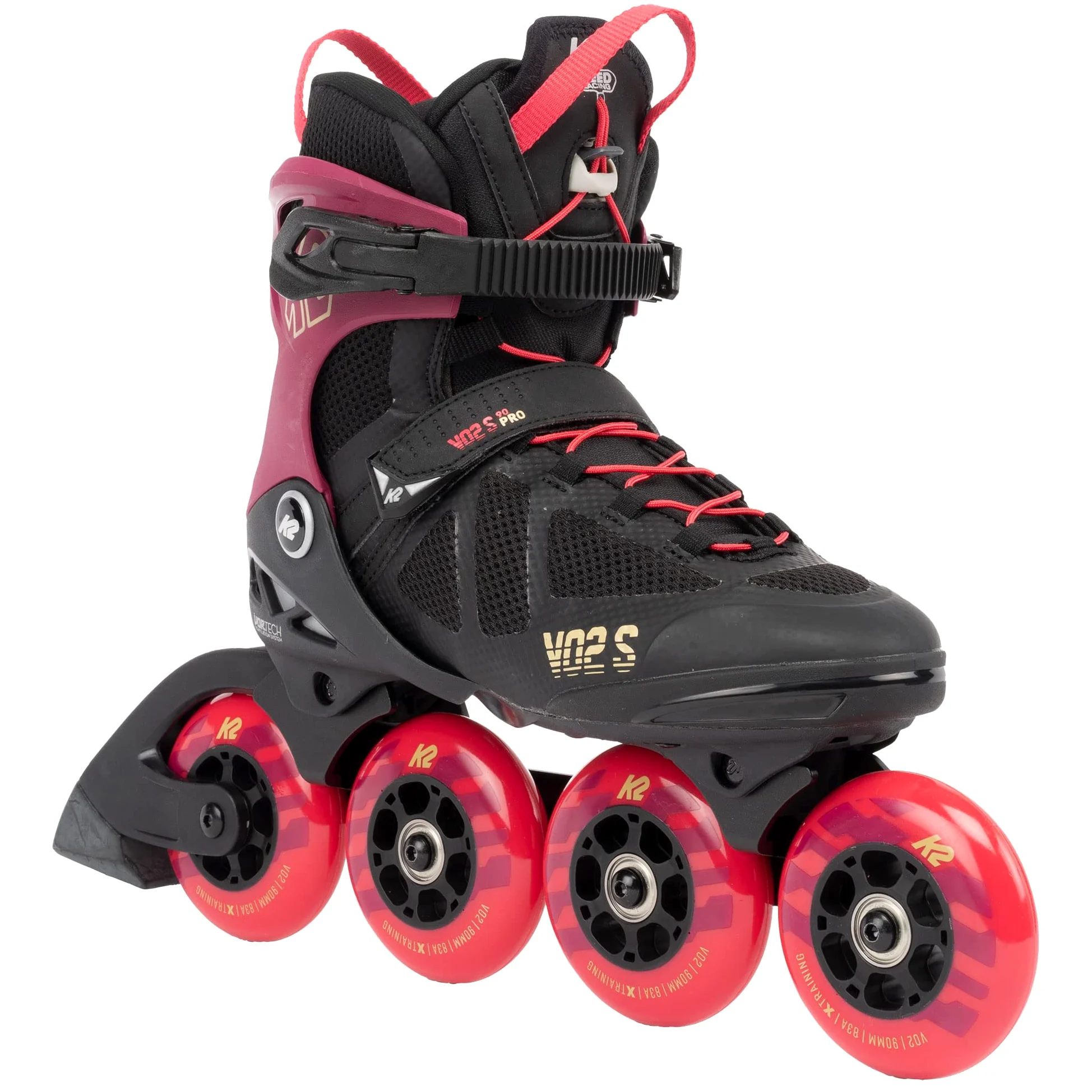 K2 Skate VO2 S 90 Short Cuff Unisex - Adult Inline Skates - Burgandy - Pink - 30G0247