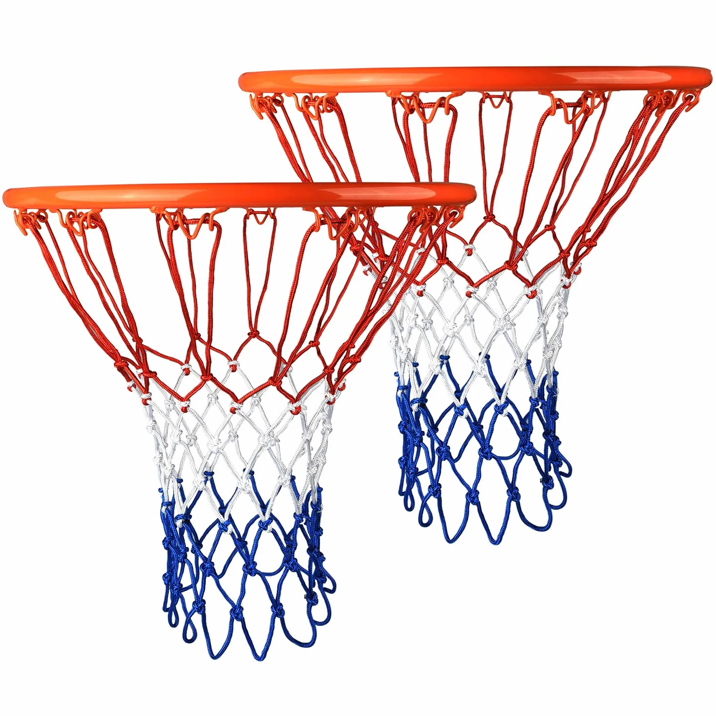 2 juegos de red de nailon de repuesto para baloncesto con 12 agujeros estándar para canasta de baloncesto para entrenamiento al aire libre