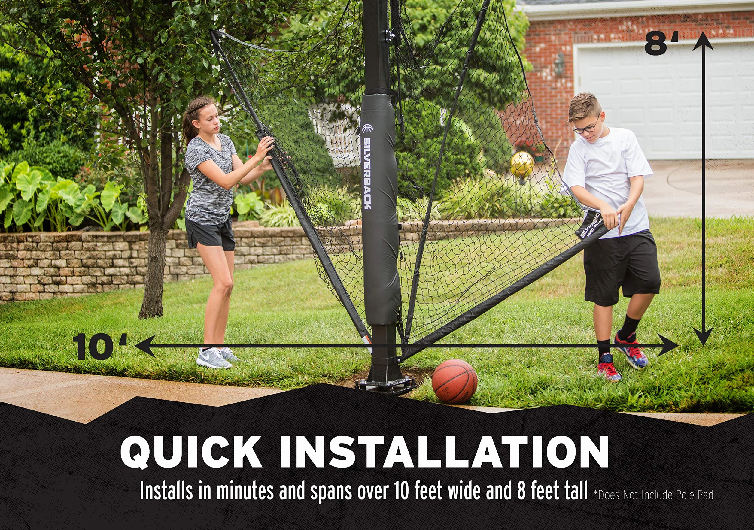 Basketball Yard Guard Defensive Net System Rebounder with Foldable