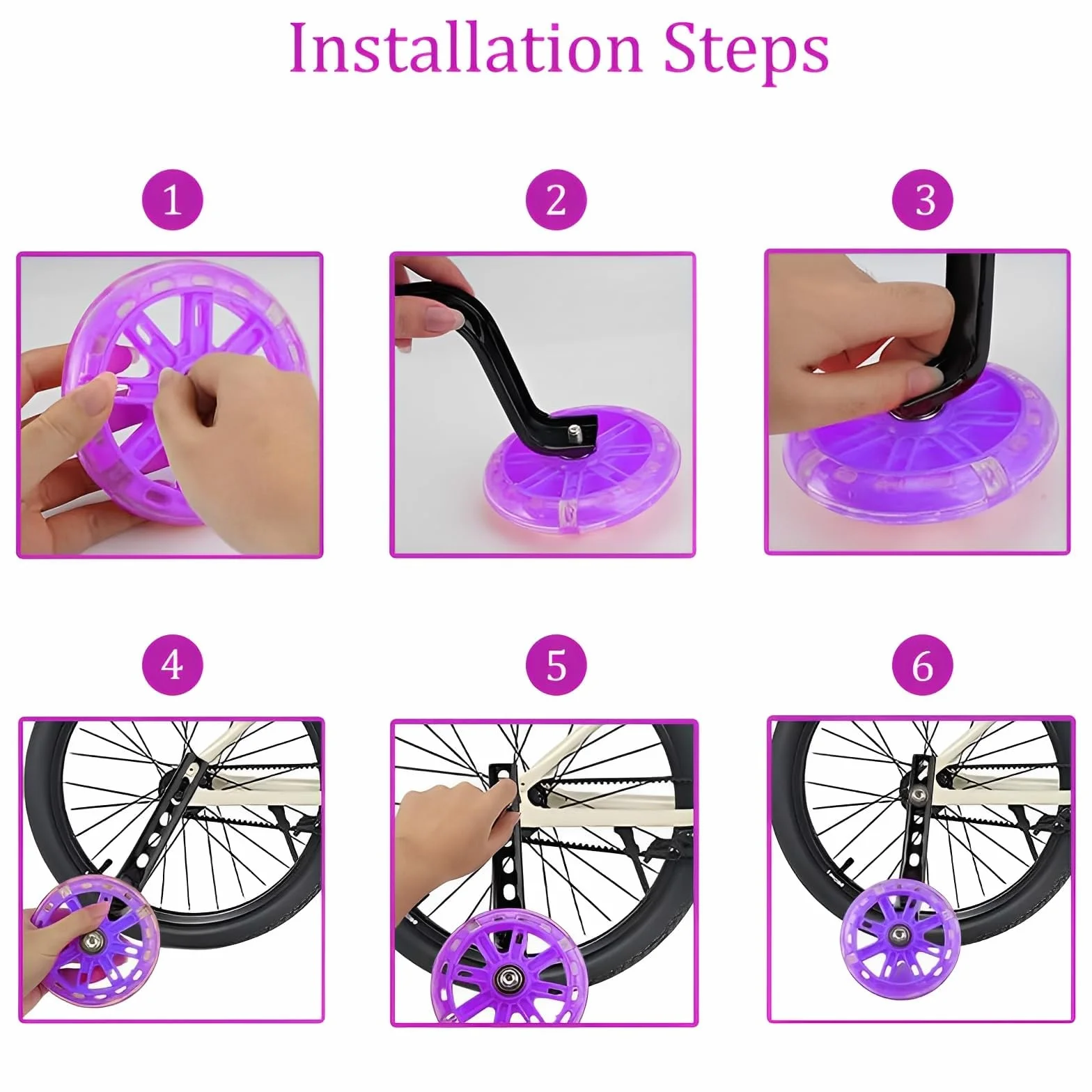 1 Par Ruedas De Entrenamiento Infantil De Bicicleta,Ruedines Bicicleta Infantil Universal Estabilizadoras, para 12 14 16 18 20 Pulgadas, Negro,Estabilizador de Bicicletas para Adultos