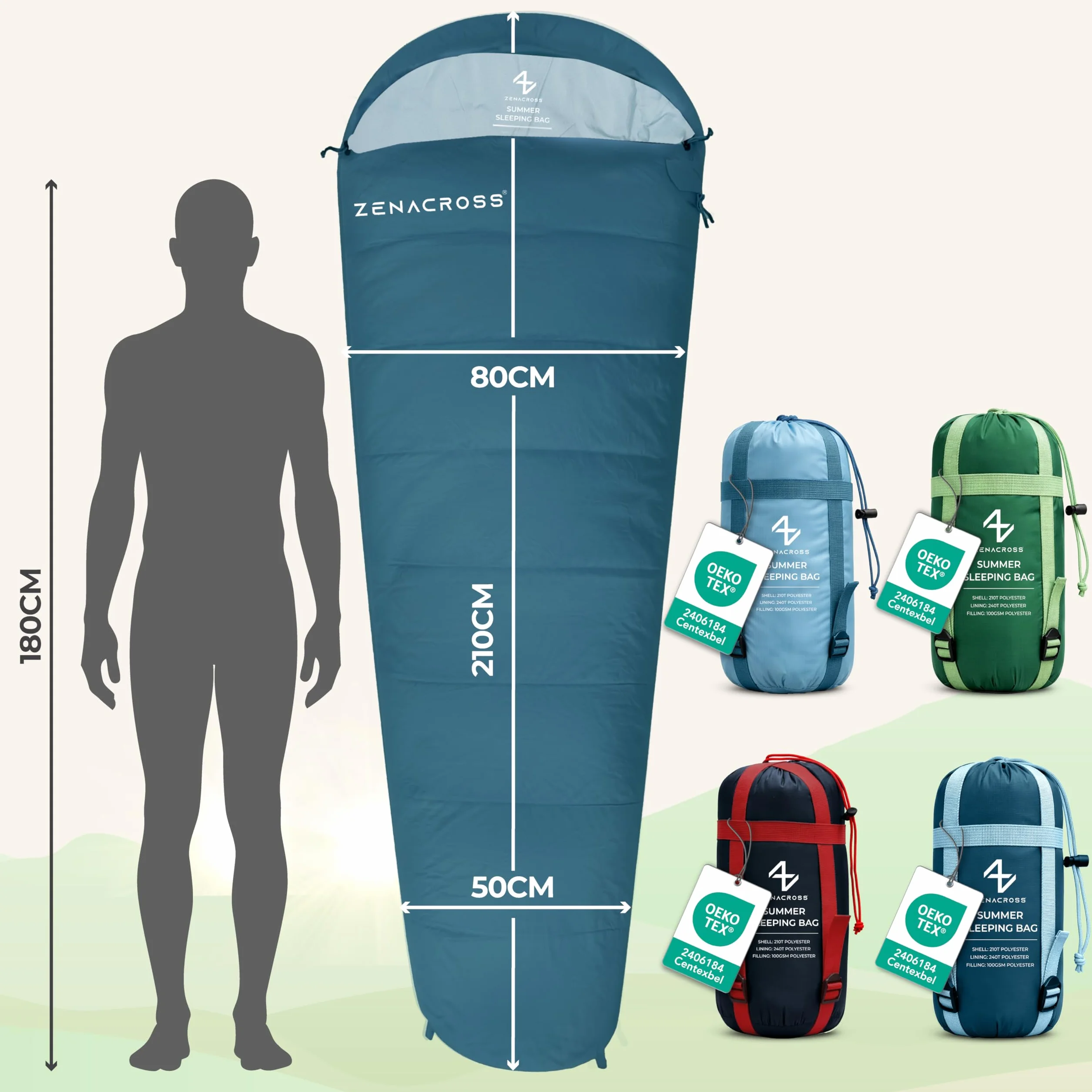 Saco de Dormir Adulto - Saco Dormir Ultraligero & Compacto per Vivac, Campismo e Montaña