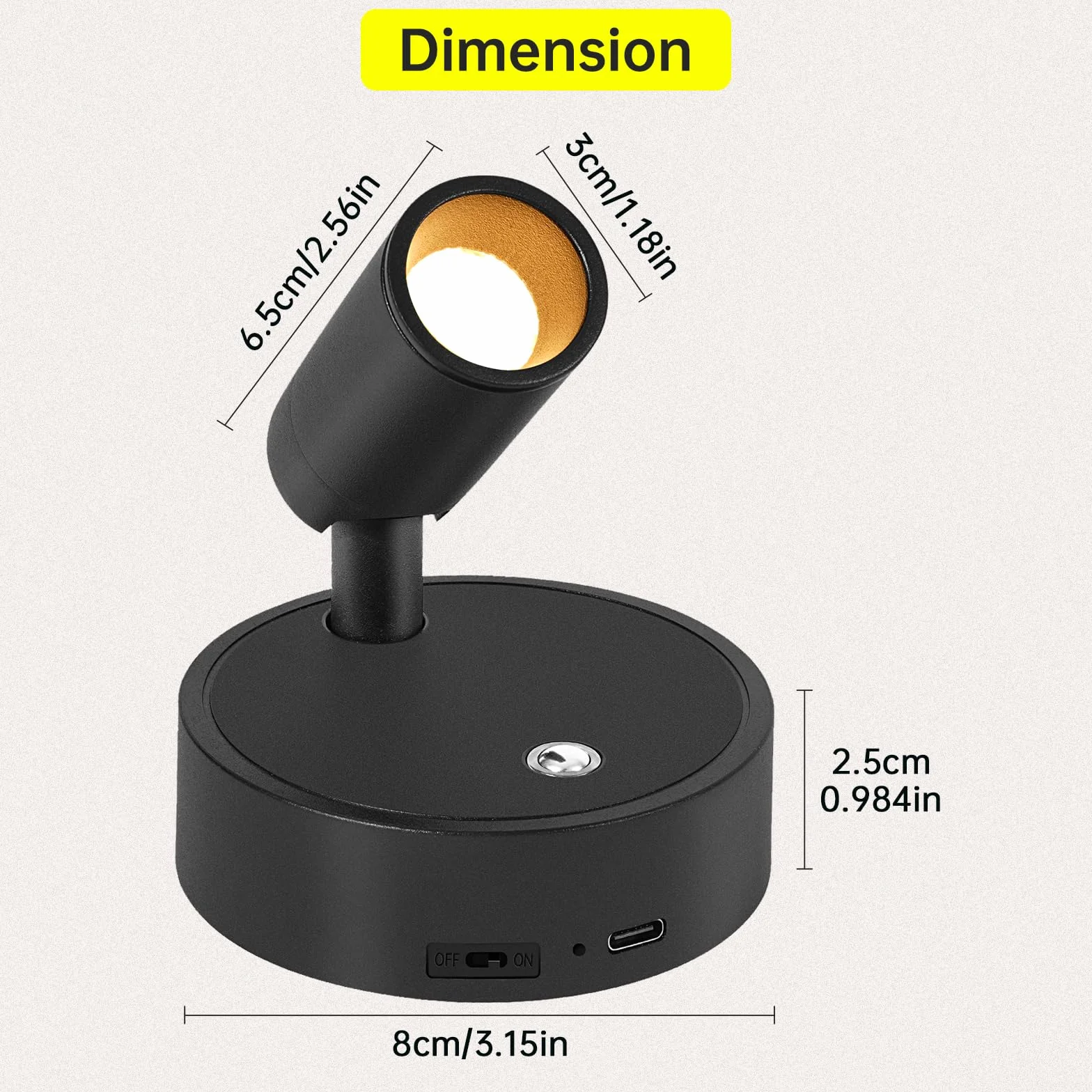 Kambo LED Lámpara de Pared Recargable 4000mAh con Control Remoto y Temporizador, 2 Pieza