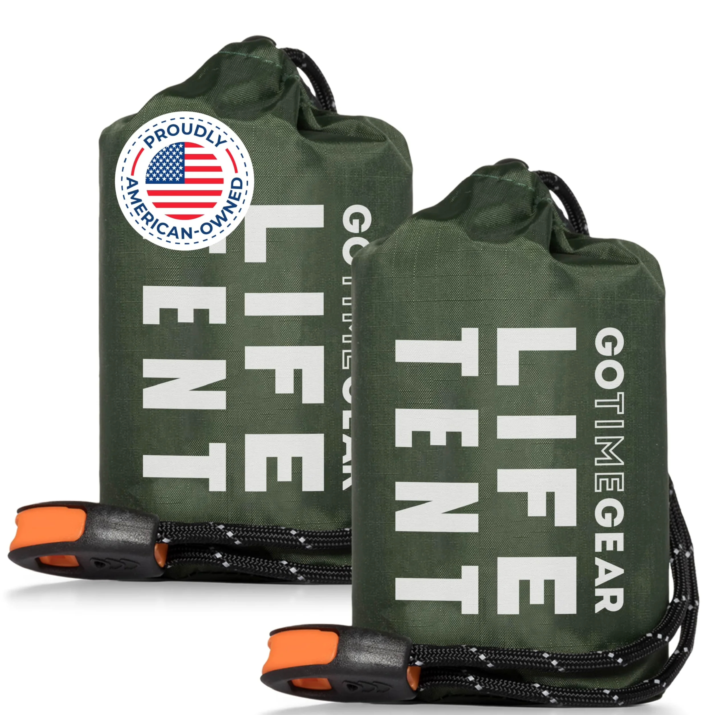 Go Time Gear Tienda de campaña de Supervivencia de Emergencia, Tienda de campaña para 2 Personas, Uso como Tienda de campaña, Refugio de Emergencia, Tienda de Tubo, Lona de Supervivencia, Incluye