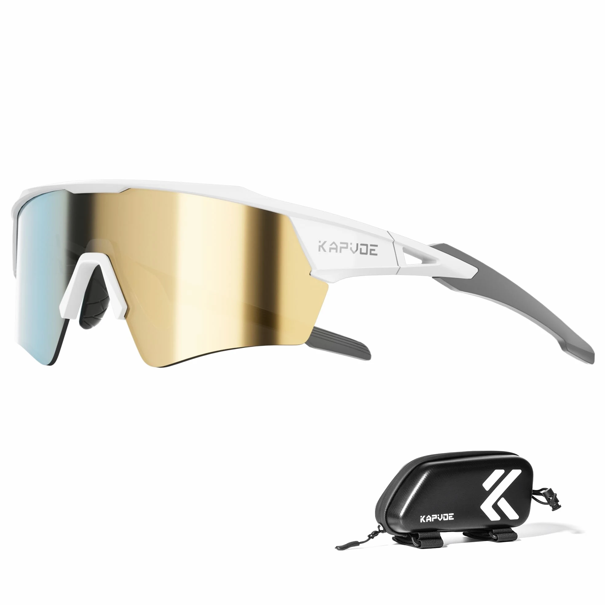 KAPVOE Gafas de Ciclismo 2 Lentes X-VYSN UV400 Hombre Mujer K198 | 2 lentes intercambiables, alto contraste X-VYSN, UV400, patillas flexibles con núcleo metálico
