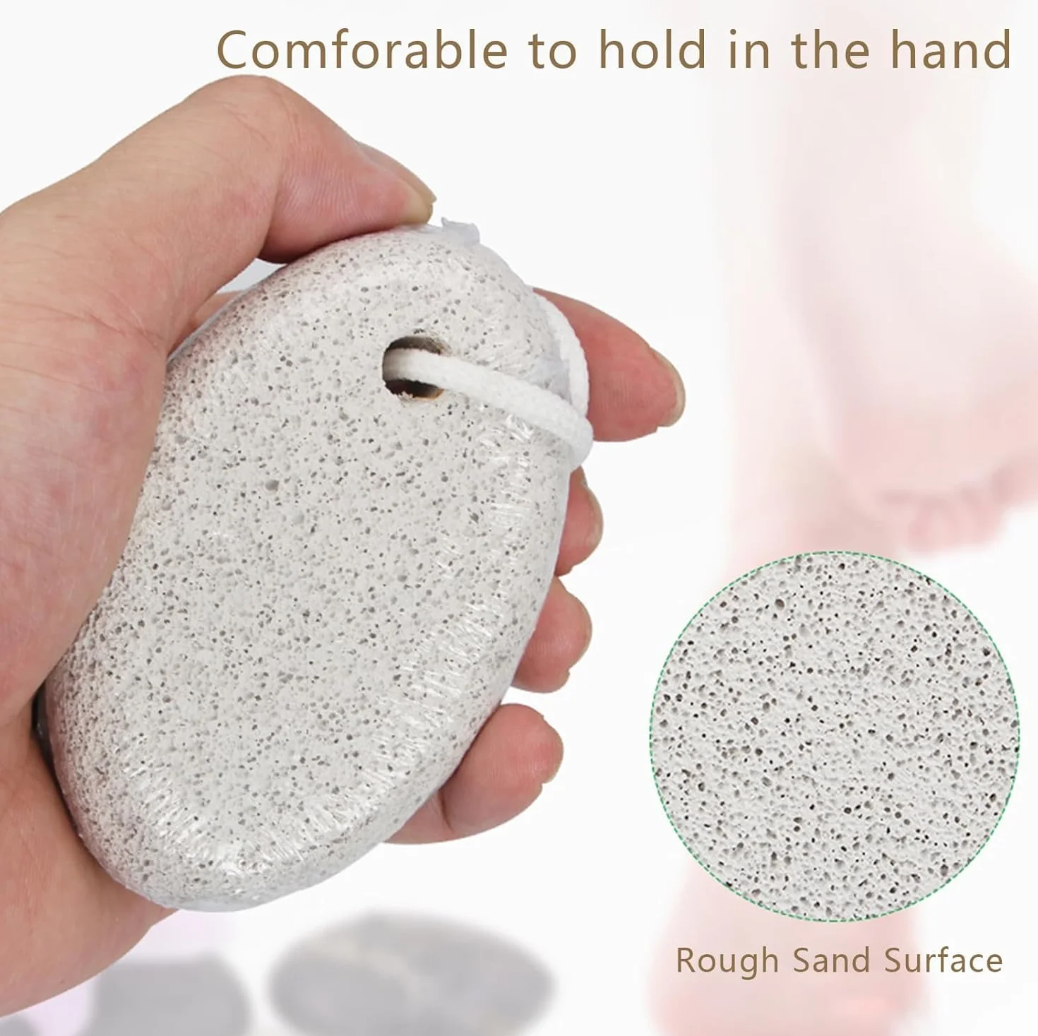 Piedra Pómez Natural para Pies 2 Piezas, Exfoliante Eliminar Piel Muerta Pedicura Herramienta