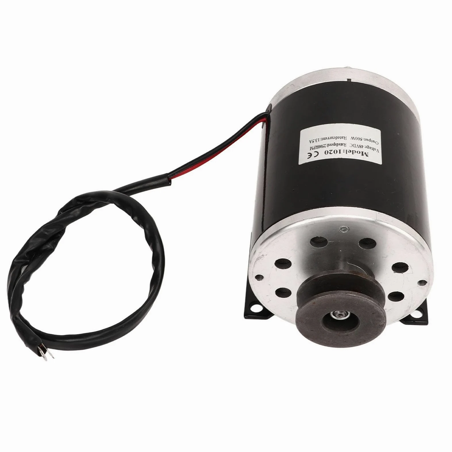 Cryfokt Motor de Polea Eléctrica de 500W, Aleación de Aluminio Cepillado de Poco Ruido para Bicicletas Eléctricas, Scooters y Motocicletas