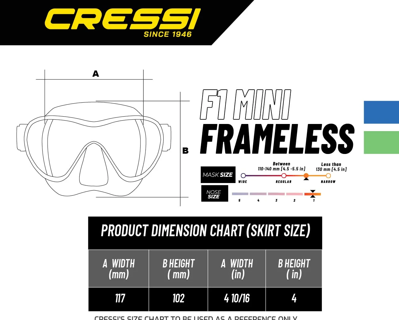Cressi F1 Mask - Máscara Monocristal Tecnología Frameless