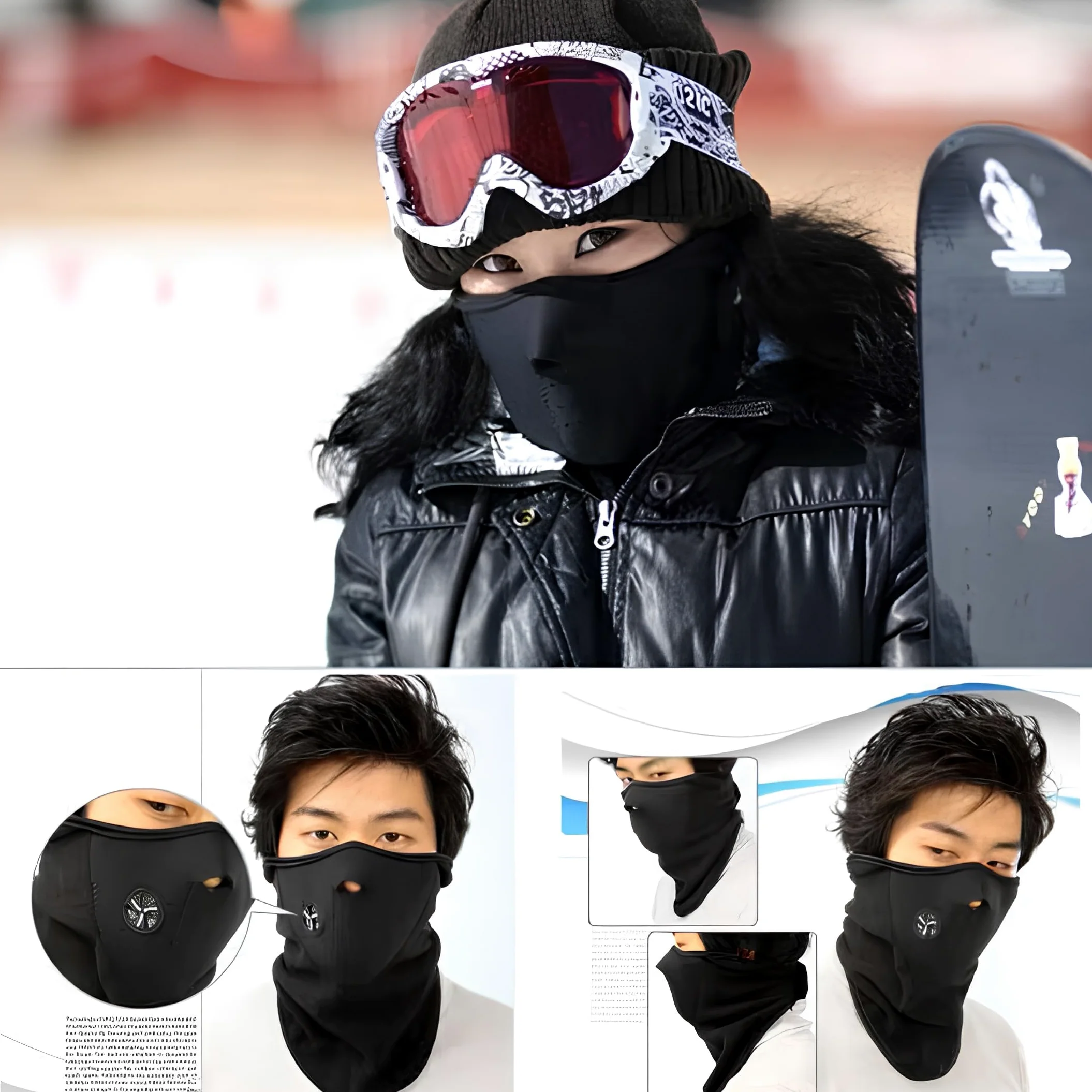PHMAX - Máscara de esquí para hombre y mujer, gafas de esquí snowboard para moto de nieve sin montura 100% UV400, antiniebla, máscara de esquí de invierno