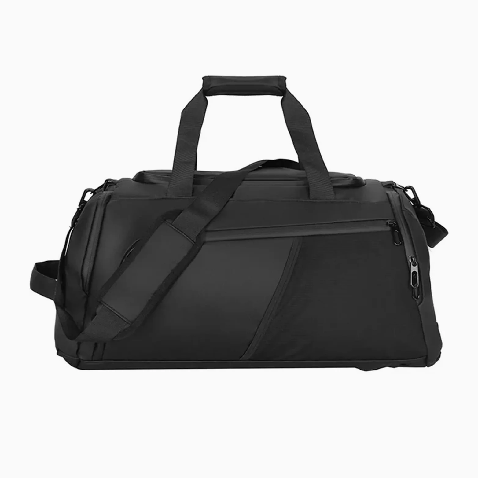 Bolso Grande for Fitness, Bolso Deportivo for Hombre y Mujer, Zapatos húmedos Secos, Bolsillo, Bandolera, natación, Yoga, Gimnasio, Mochila de Viaje(Black S)