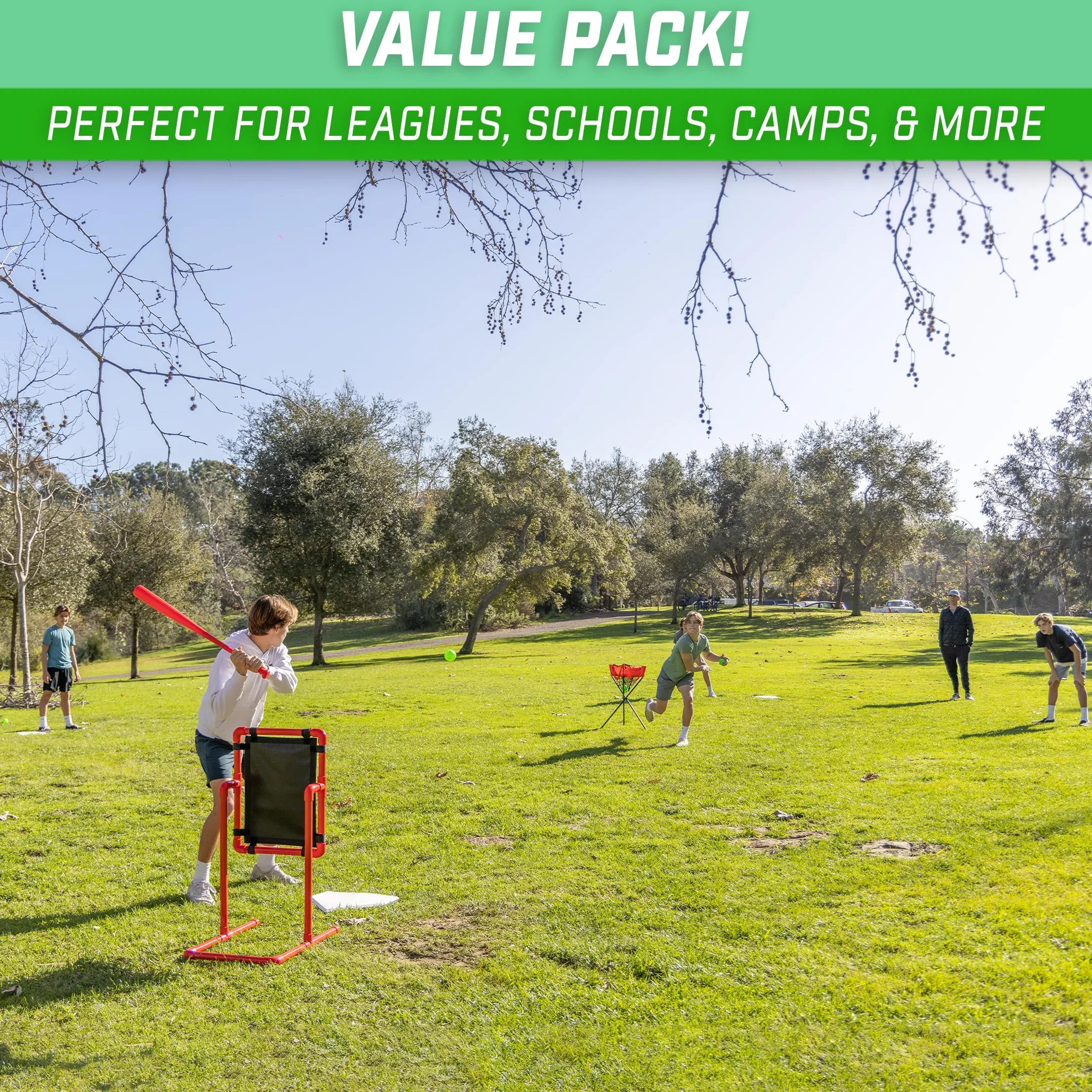 GoSports - Juego de base de béisbol y sóftbol de 4 piezas, resistente para atletas