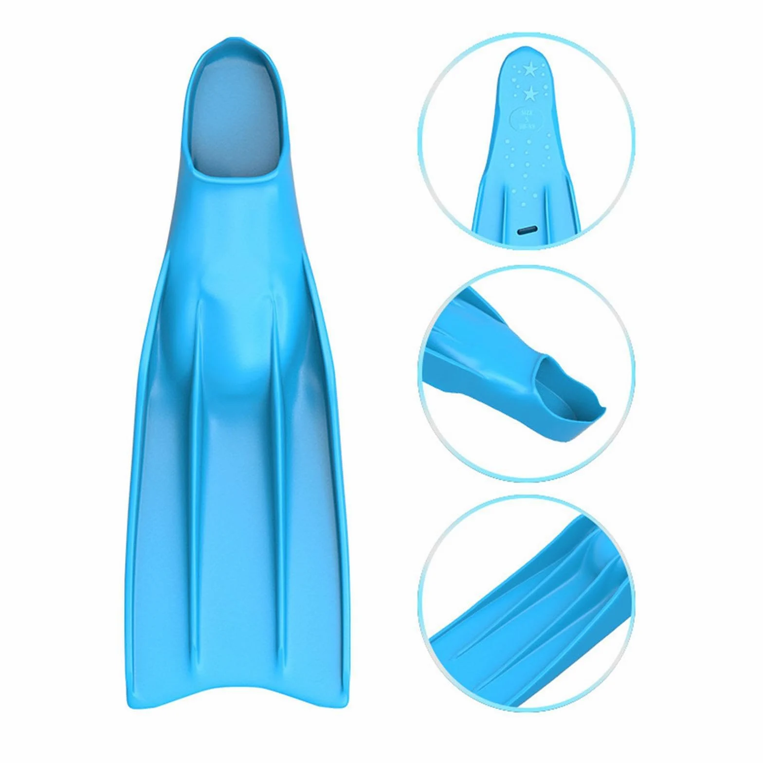 Aletas de Snorkel, Aletas Largas de Silicona, Aletas de Buceo Portátiles Y Cómodas para Adultos, Aletas de Natación de Viaje, Aletas de Buceo