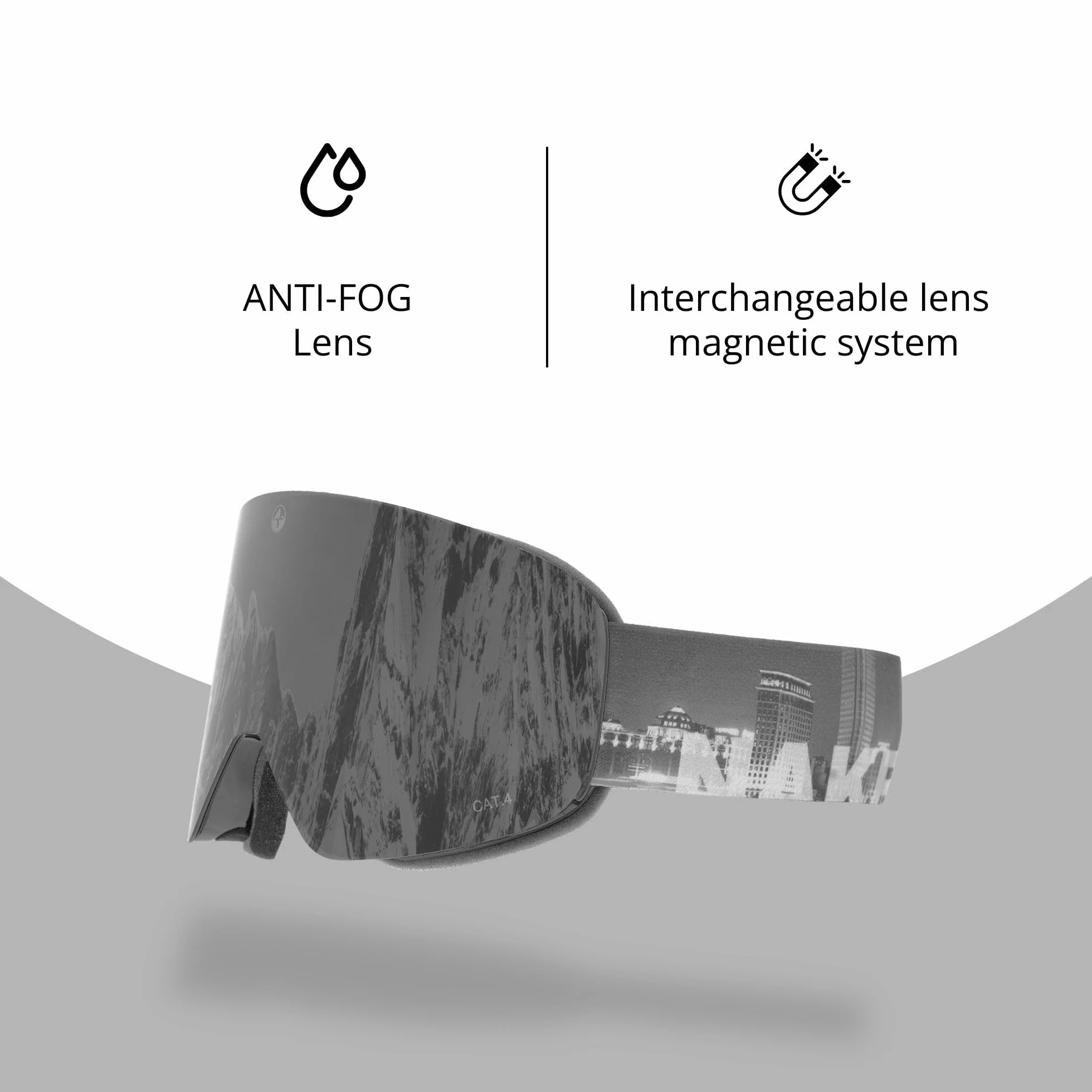 NAKED Optics Las TROOP EVO Gafas de Esquí para Hombres, Gafas de Esquí para Mujeres, Gafas de Snowboard, Gafas de Esquí con Lentes Intercambiables para Mal Tiempo, Gafas de Nieve, Gafas de Esquí