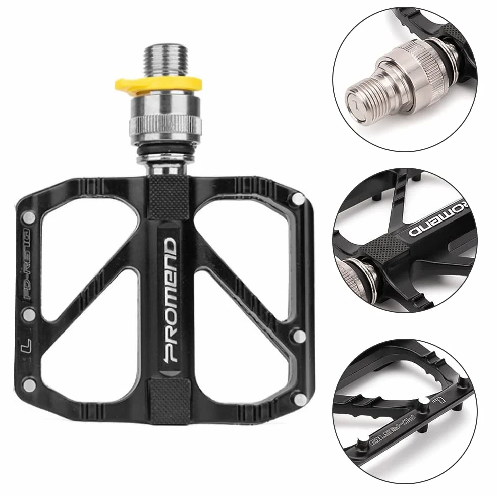 Pedales de bicicleta de carretera, pedales de bicicleta de montaña, pedales de liberación rápida, antideslizantes, ultraligeros de 9/16 pulgadas, diseño de 3 rodamientos para bicicleta de
