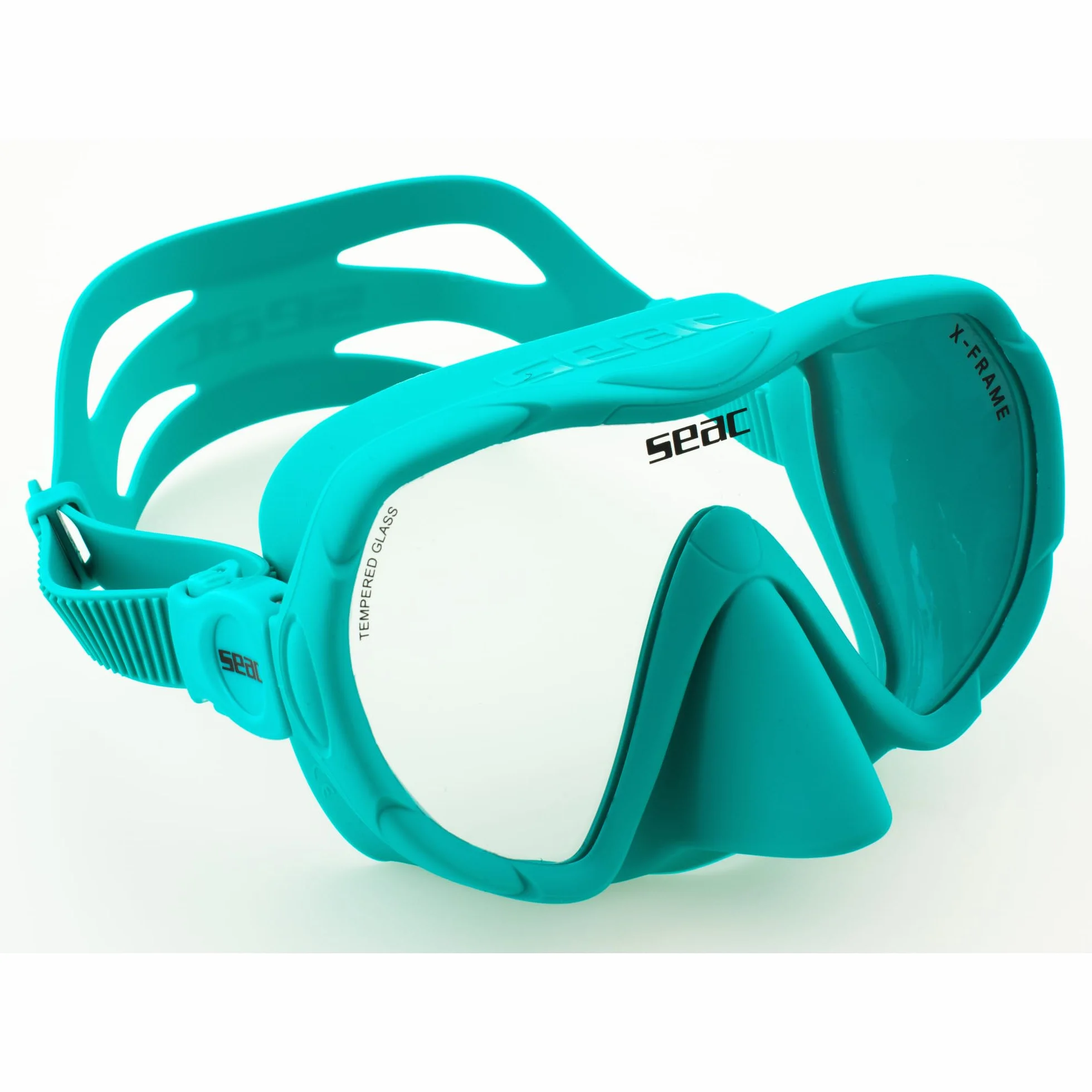 SEAC X-Frame - Máscara de Buceo Frameless de Silicona con Monolente de Vidrio Templado | Visión Nítida y Estabilidad Bajo el Agua, Volumen Reducido | para Buceo y Snorkel – Made in Italy